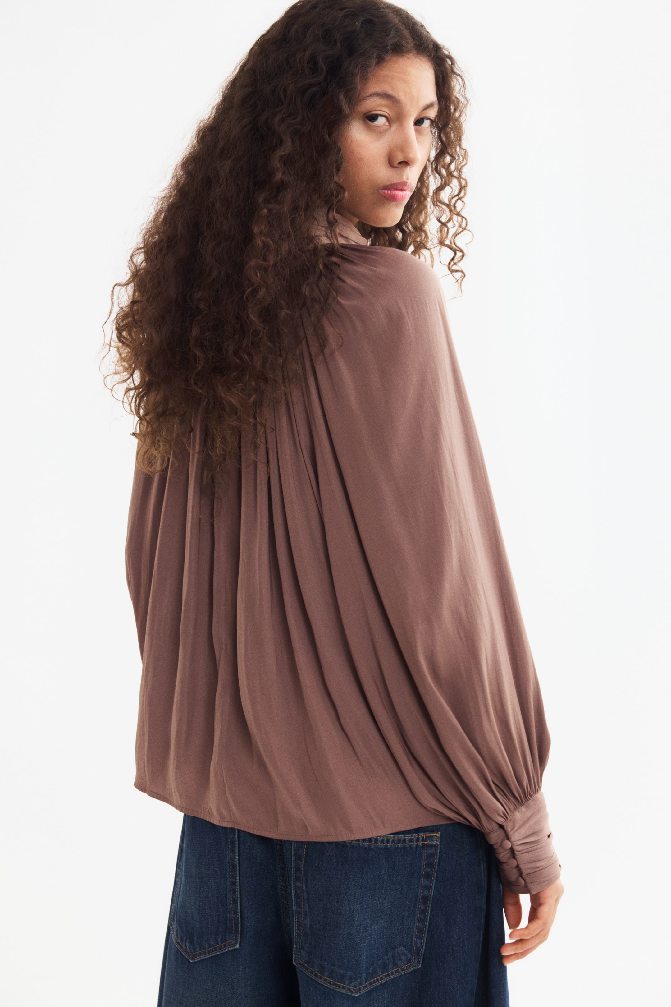Balloon-Sleeved Blouse