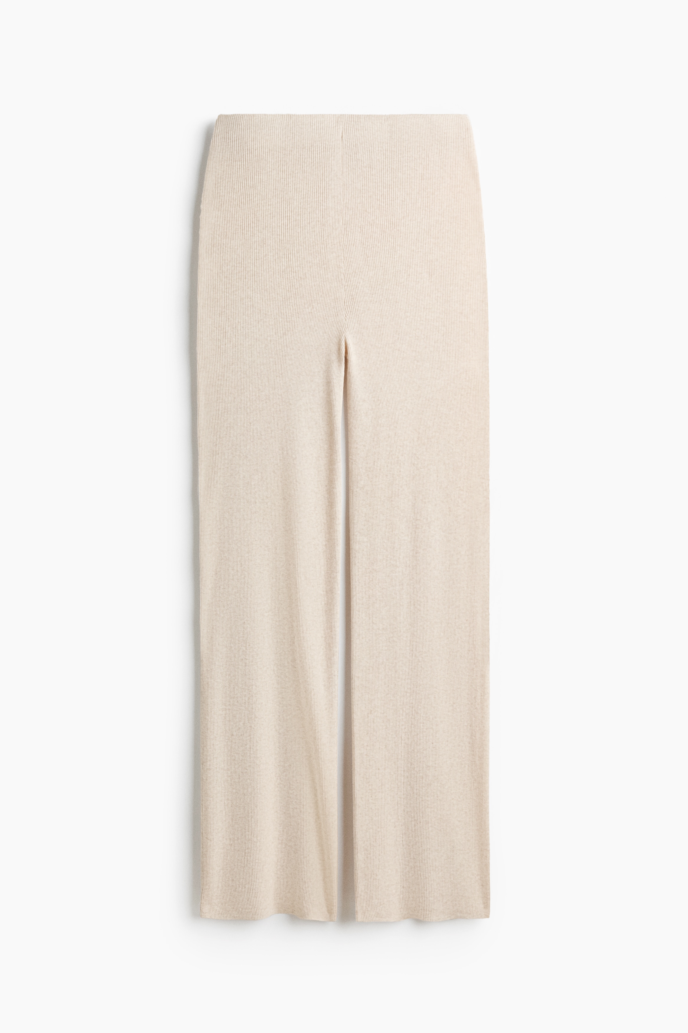 Pantalón en punto de canalé - Beige claro jaspeado/Marrón oscuro/Negro/Negro