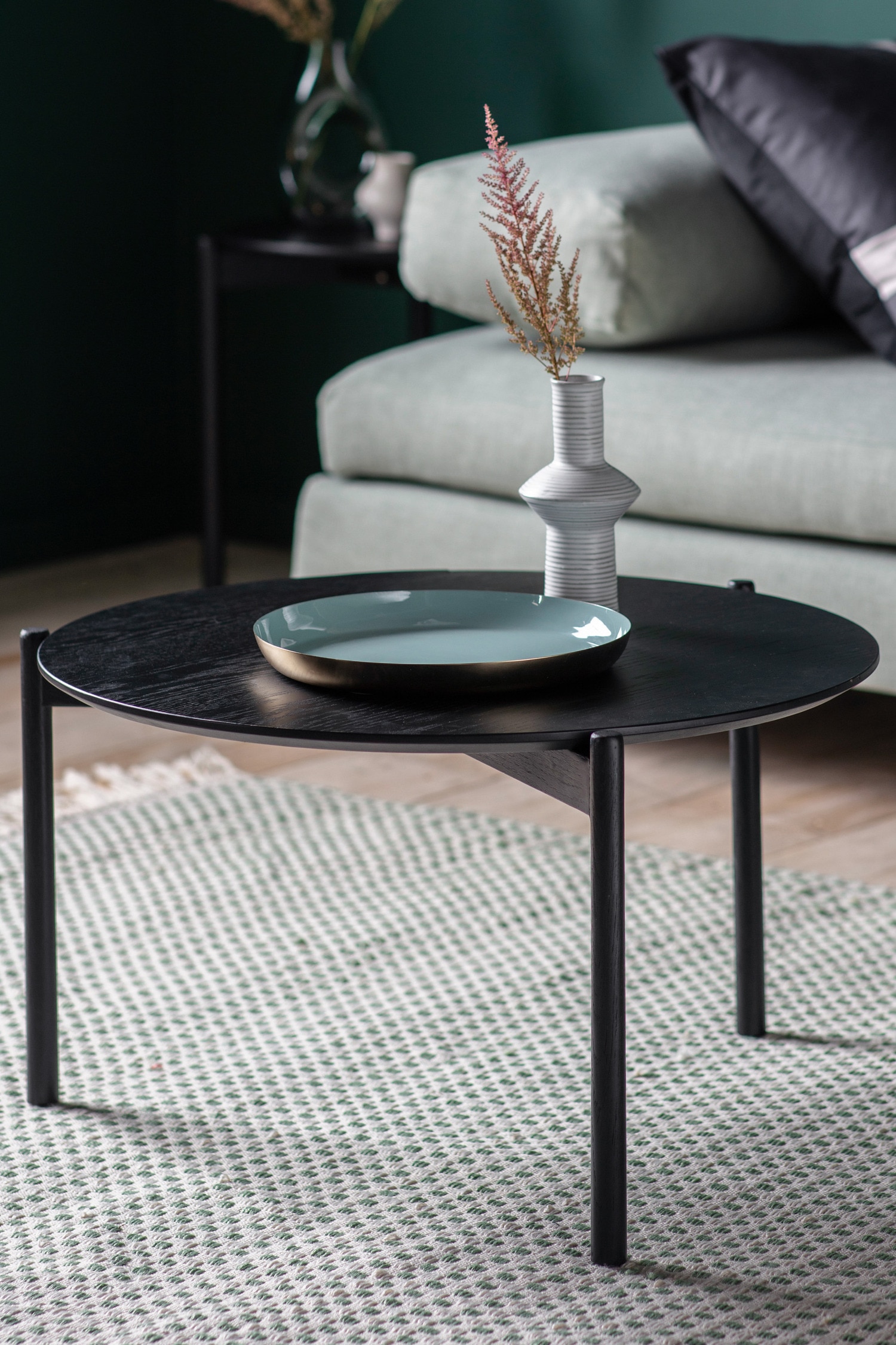 Wood Veneer Coffee Table - Dark Wood/Natural/Dark Wood