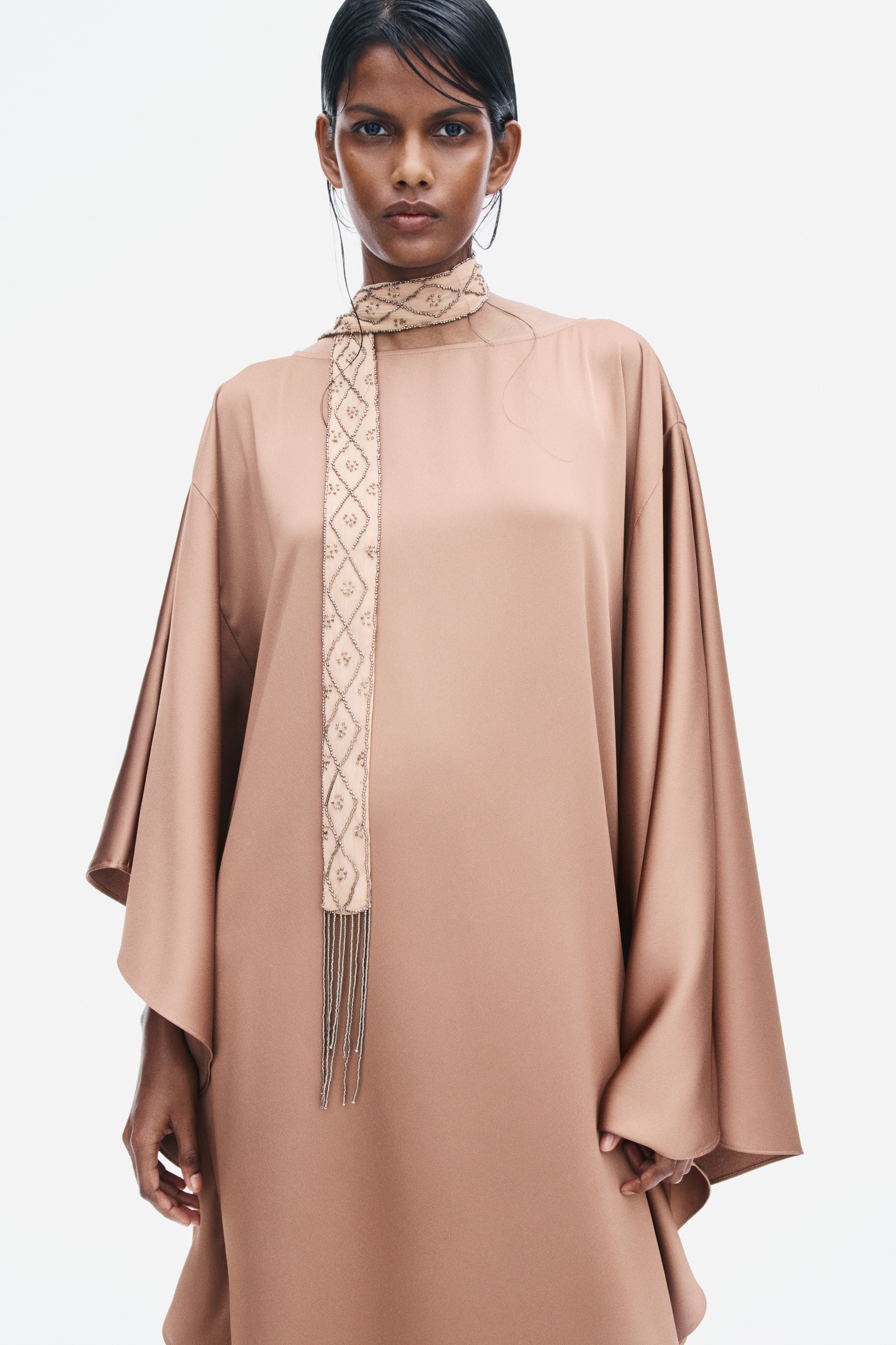 Embellished Chiffon Scarf - thumbnail 2
