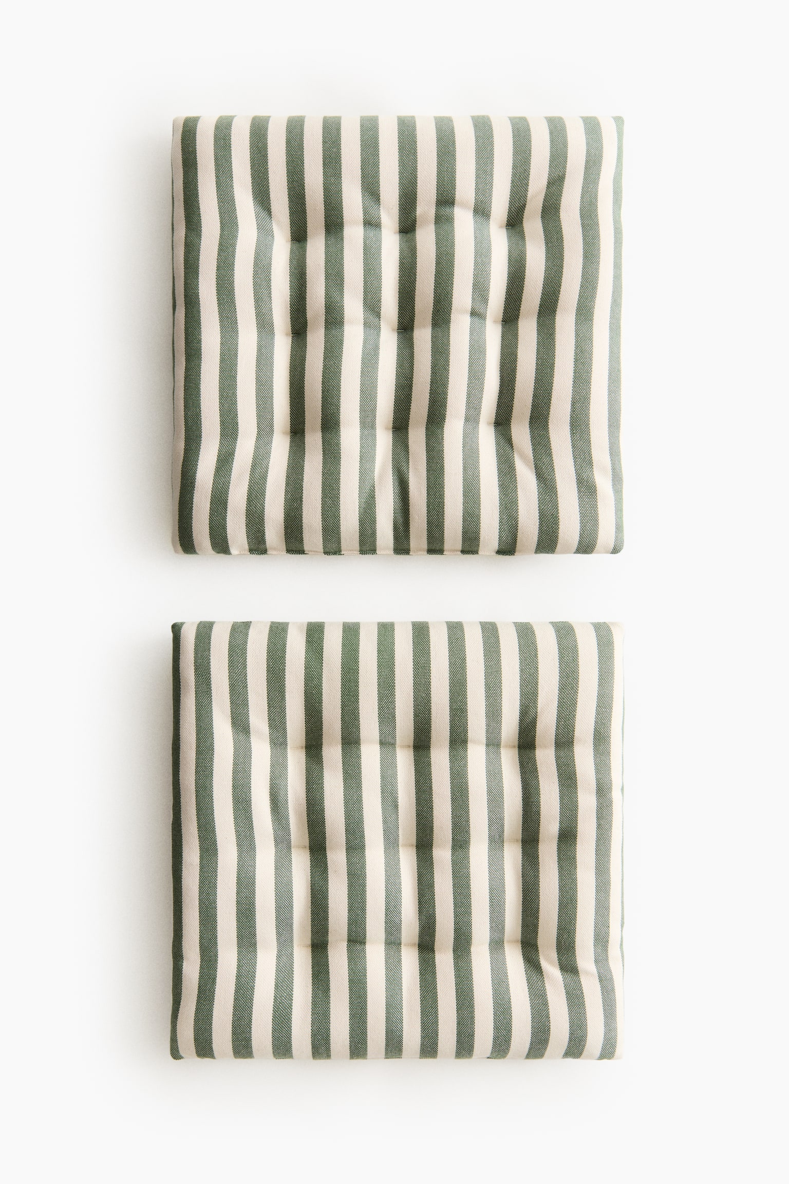 2-pack outdoor seat cushions - Khaki green/Striped/Orange/Striped/Blue/Striped/Yellow/Striped/Dark grey/Striped/Beige/Striped - 1
