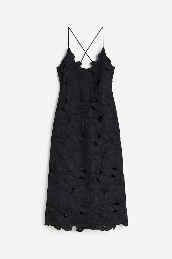 Embroidered dress - Black/White - 2