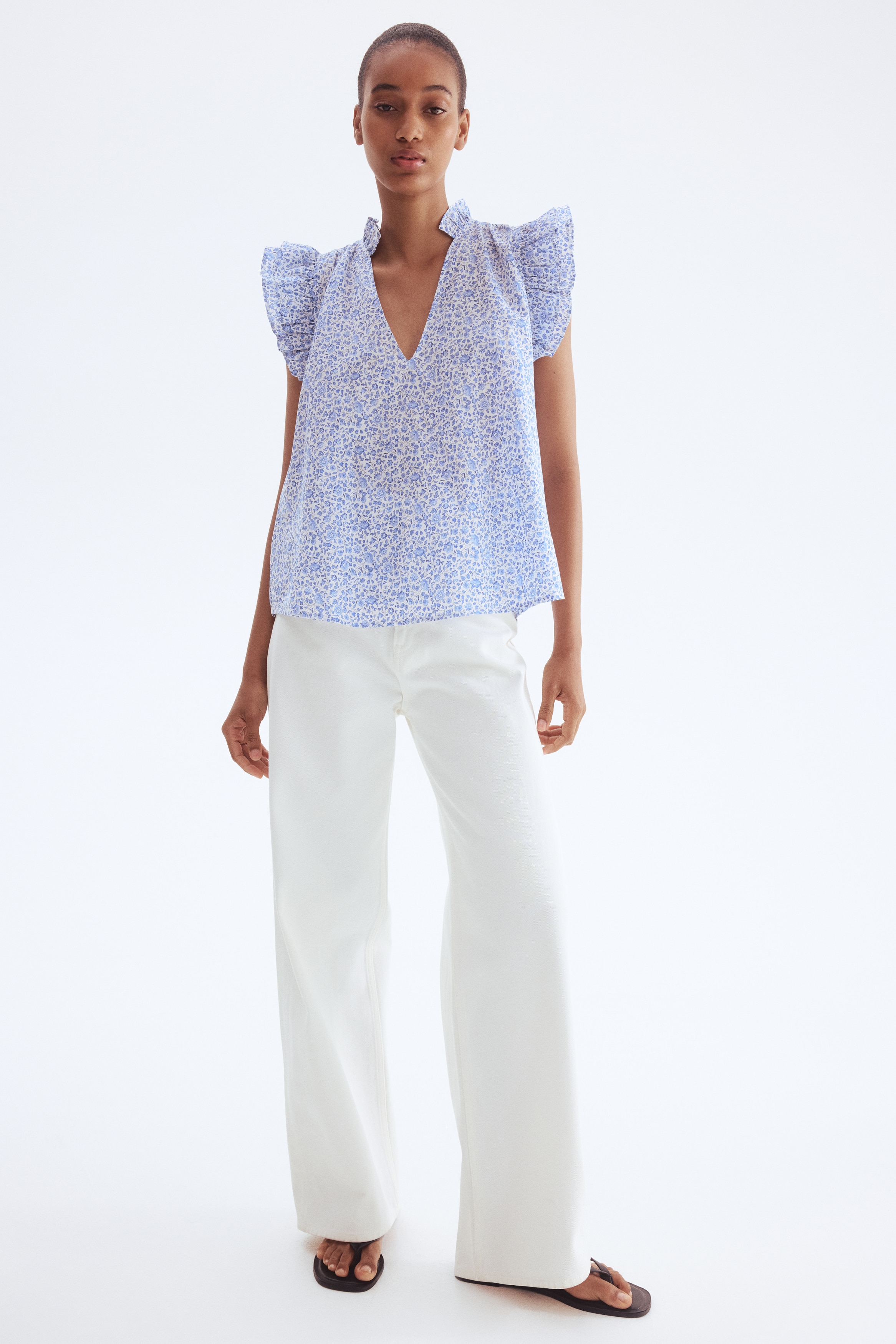 Frill-trimmed blouse