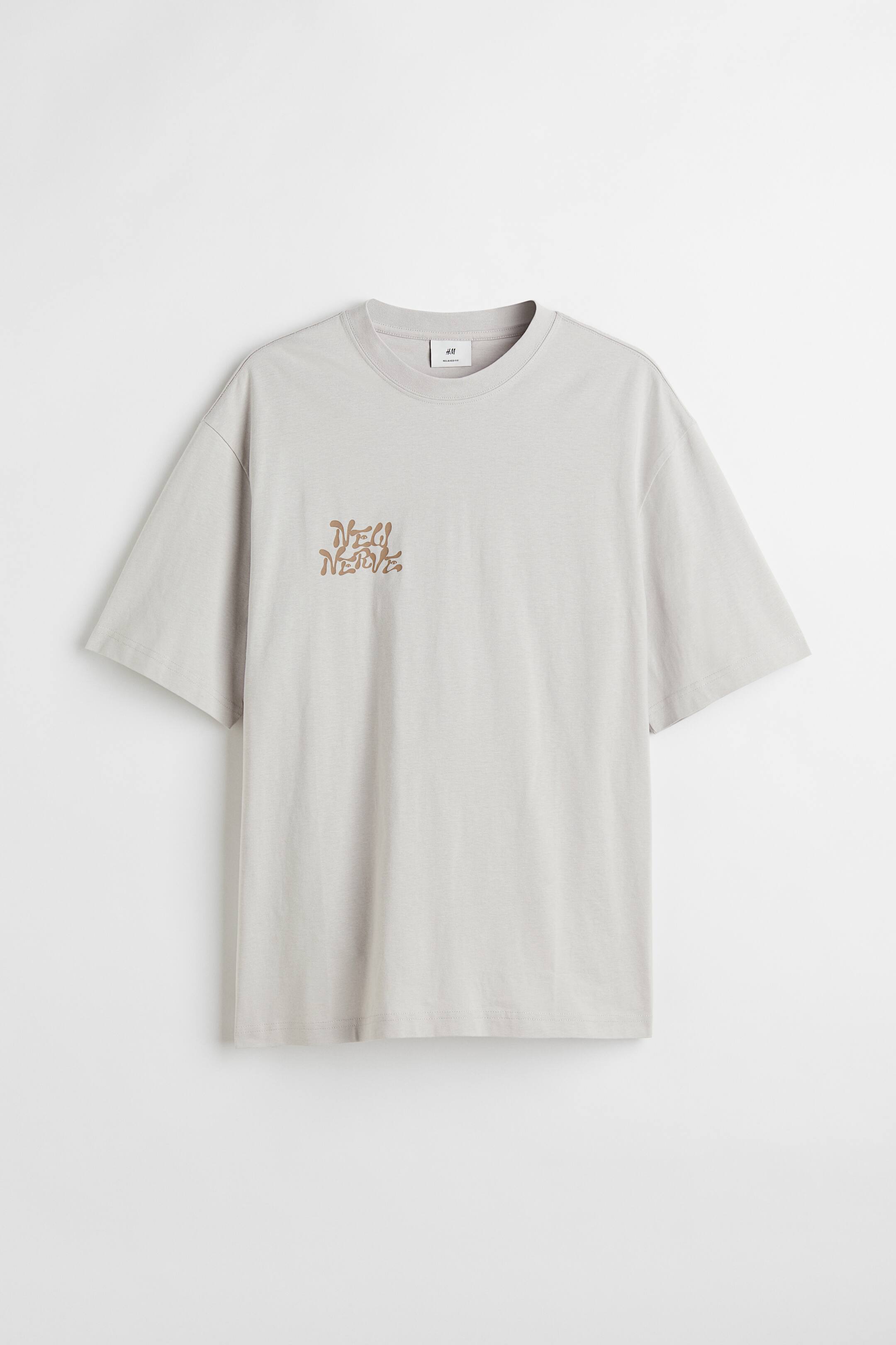查看大圖: 寬鬆剪裁圖案T恤 - 淺灰色/New Nerve - Men | H&M 1