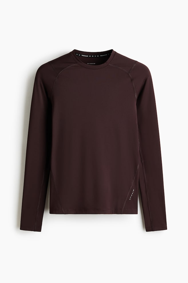 Compression Fit Sports top with DryMove™ - Dark brown/Black - 1