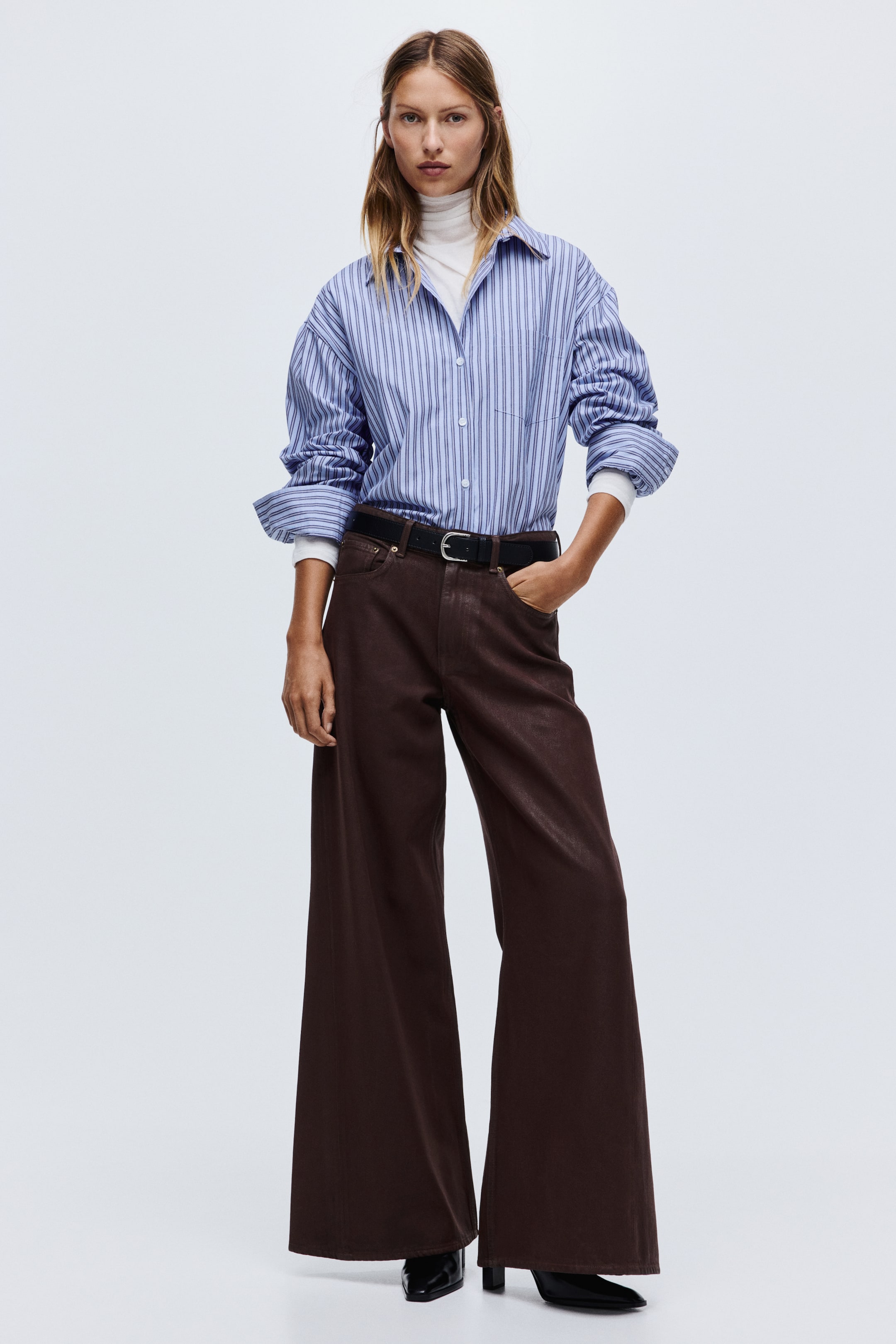 View larger image: Wide High Jeans - Dark brown - Ladies | H&M IE 2