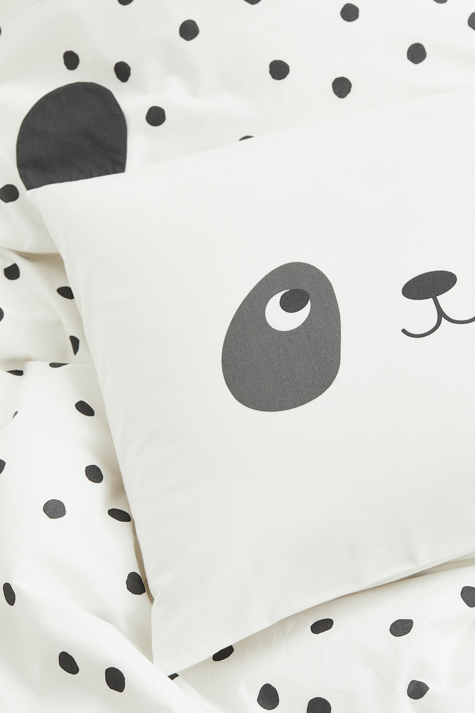 Single duvet cover set - White/Panda/Brown/Bear/Light beige/Bear - 3