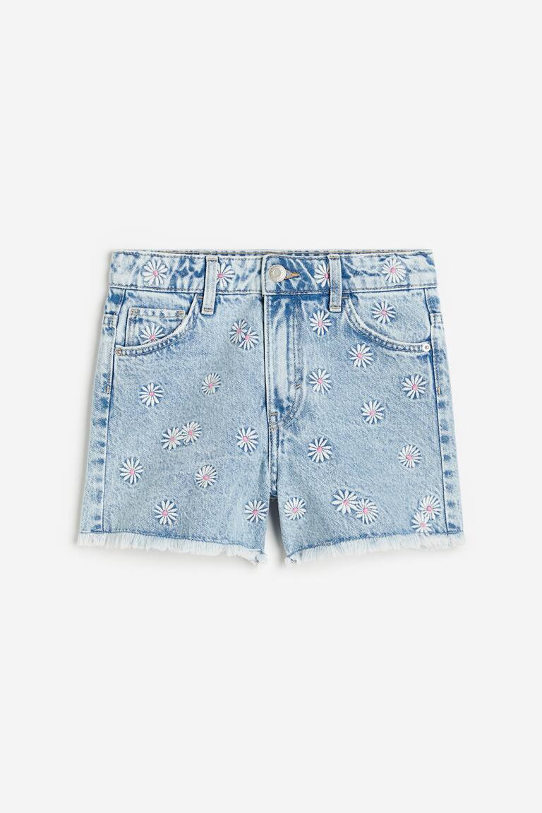 Relaxed Fit High Denim Shorts