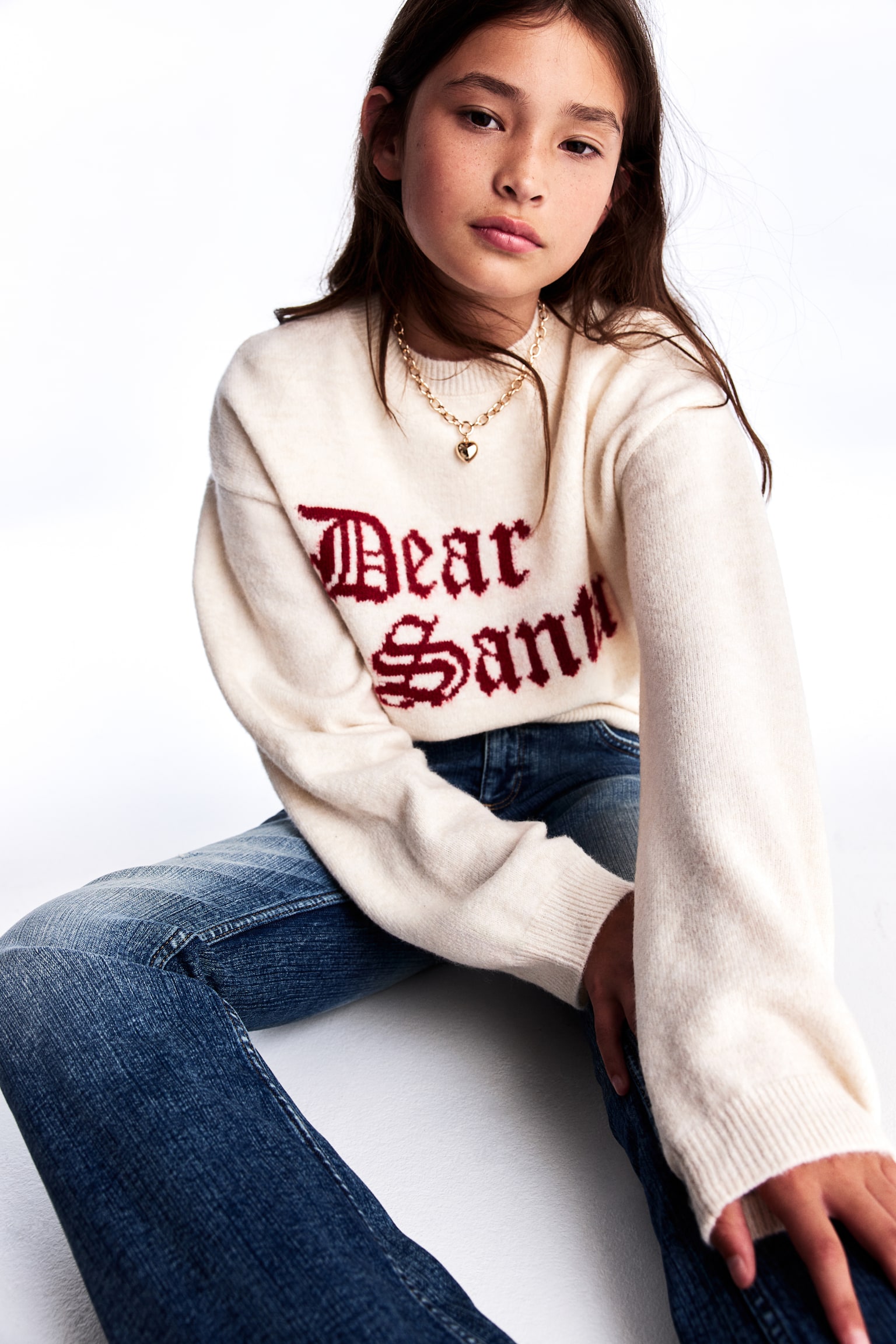 Loose-fit jumper - White/Dear Santa/Greige/Powder pink/Navy blue/Team 15 - 5