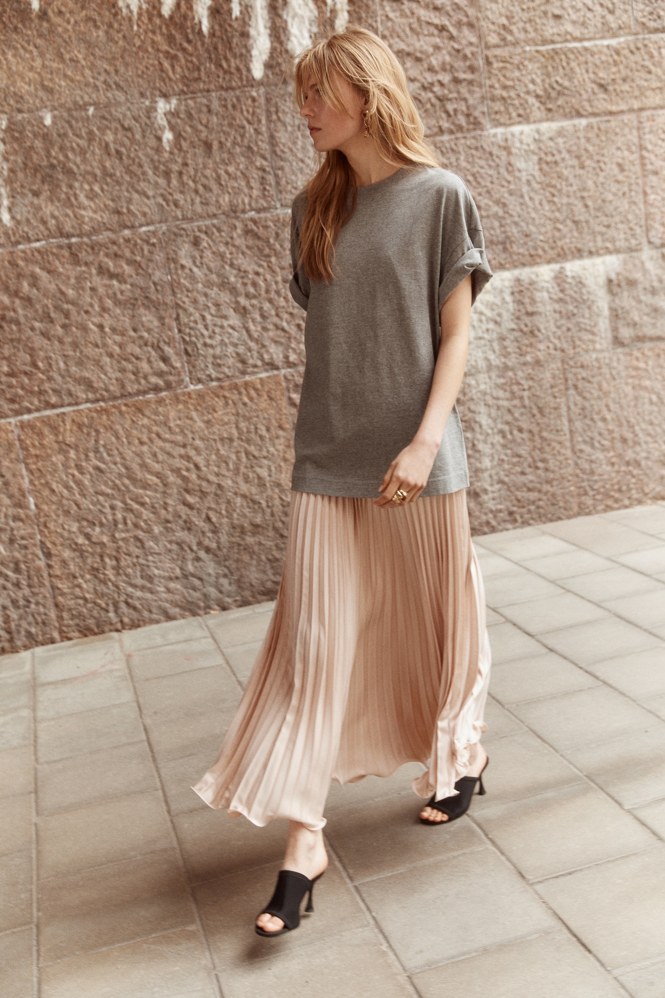 Pleated maxi skirt