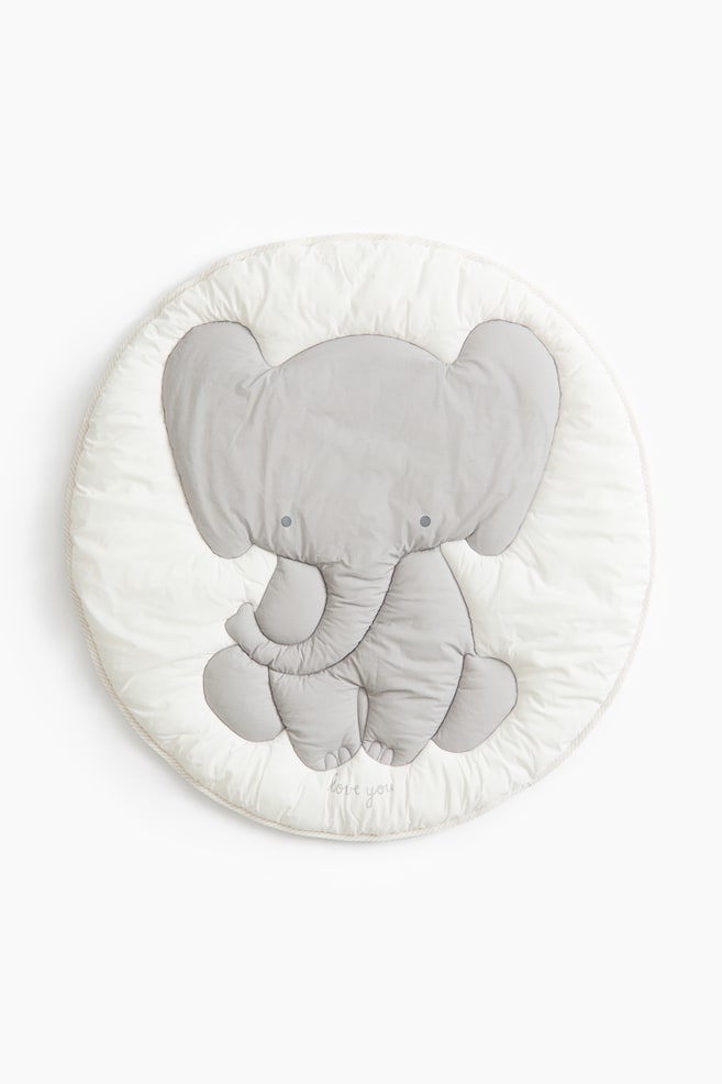 Cotton Baby Mat - Cream/elephant - 1
