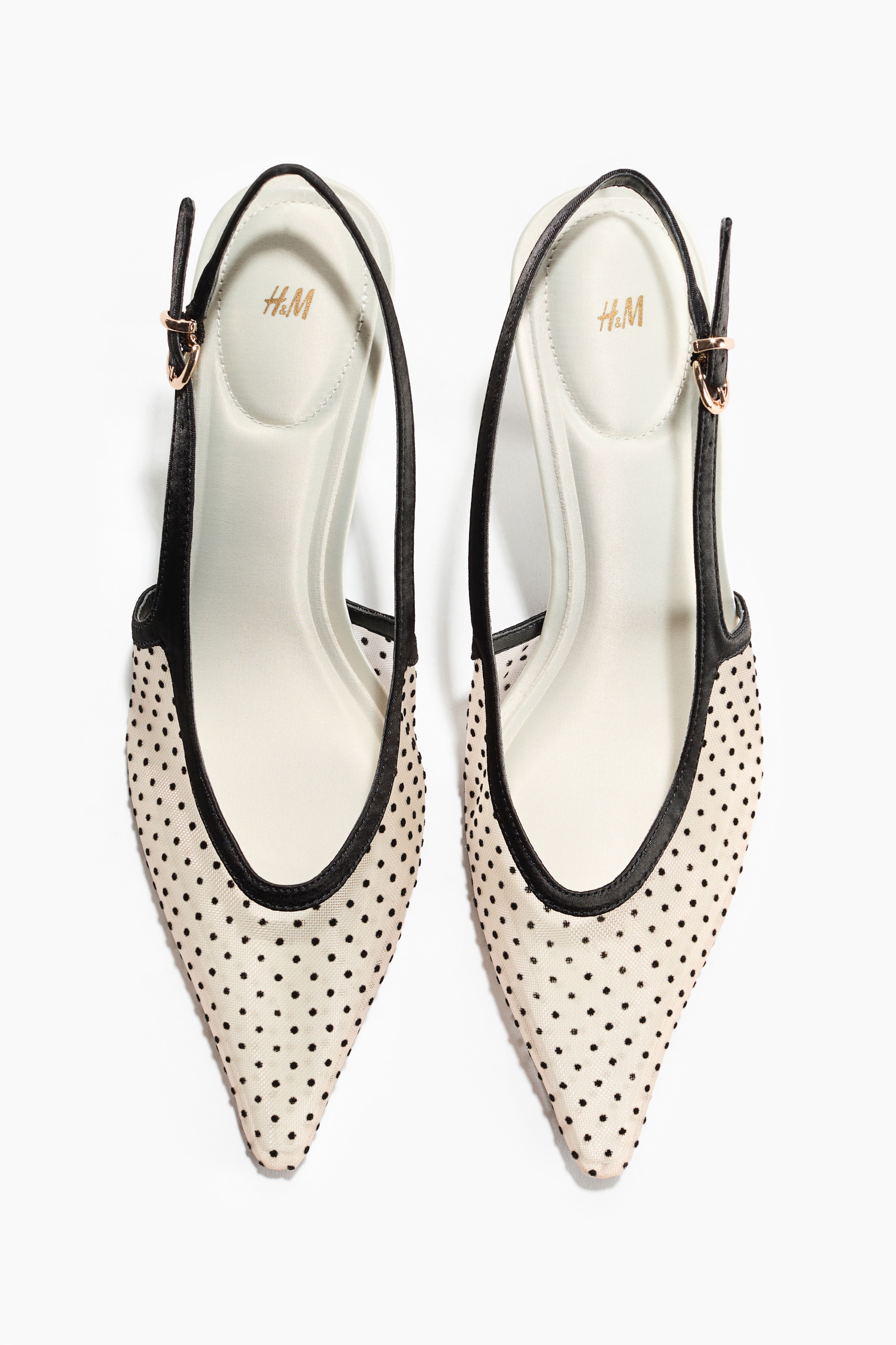 Heeled Mesh Slingbacks