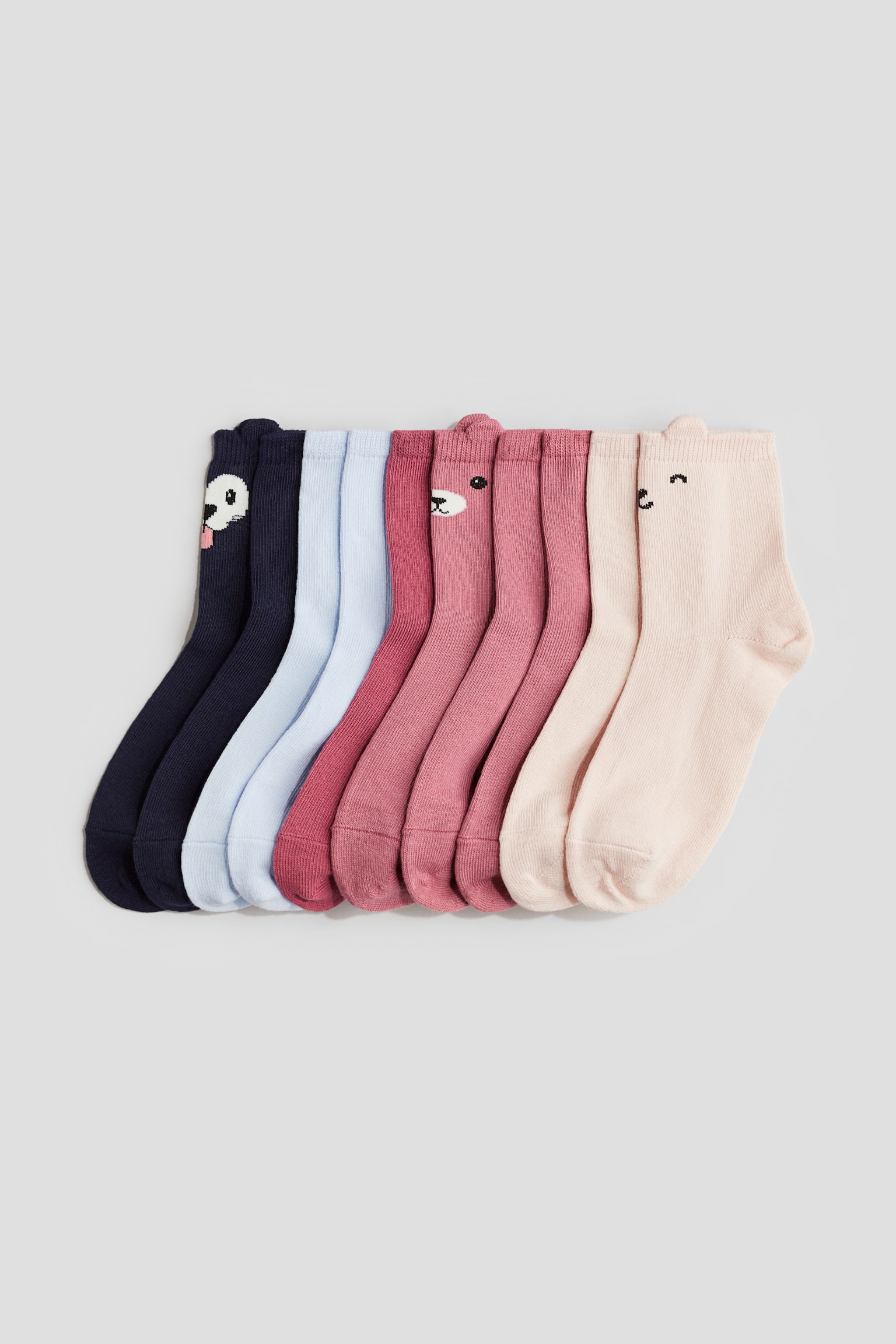 10-pack socks - Pink/Pink/Beige/Green - 1