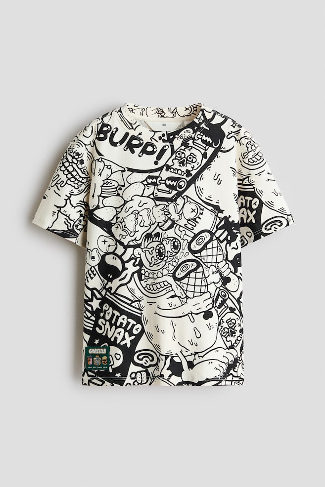 T-shirt imprimé - Blanc/Garfield/Blanc/SmileyWorld🅫/Vert ancien clair/Minecraft/Brun foncé/Garfield/Vert foncé/Fortnite/Gris clair chiné/Minecraft/Blanc/Steal a Brain Rot/Bleu ancien/Steal a Brainrot/Blanc/Pokémon - 1