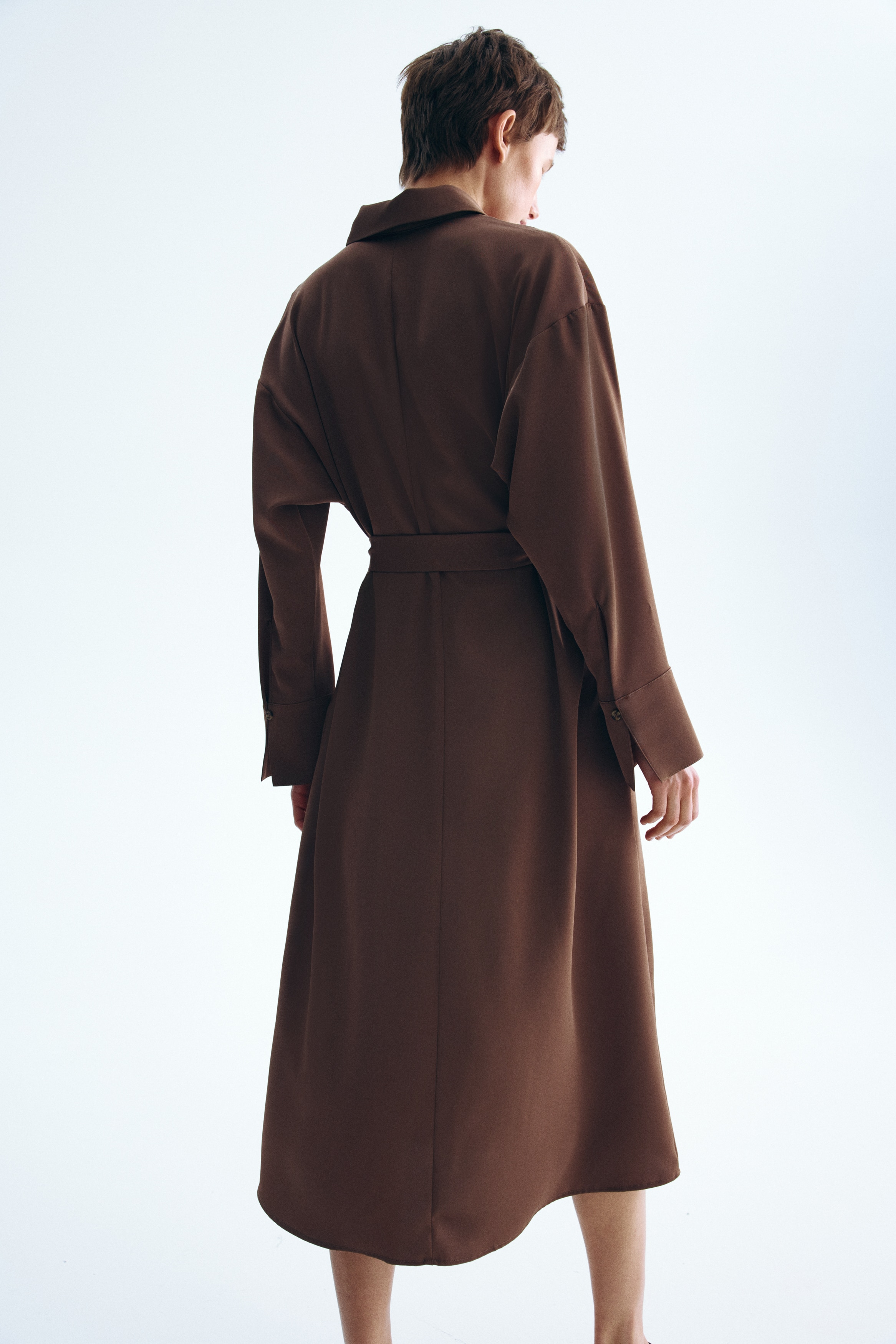 h&m brown shirt dress Cotton T-shirt dress