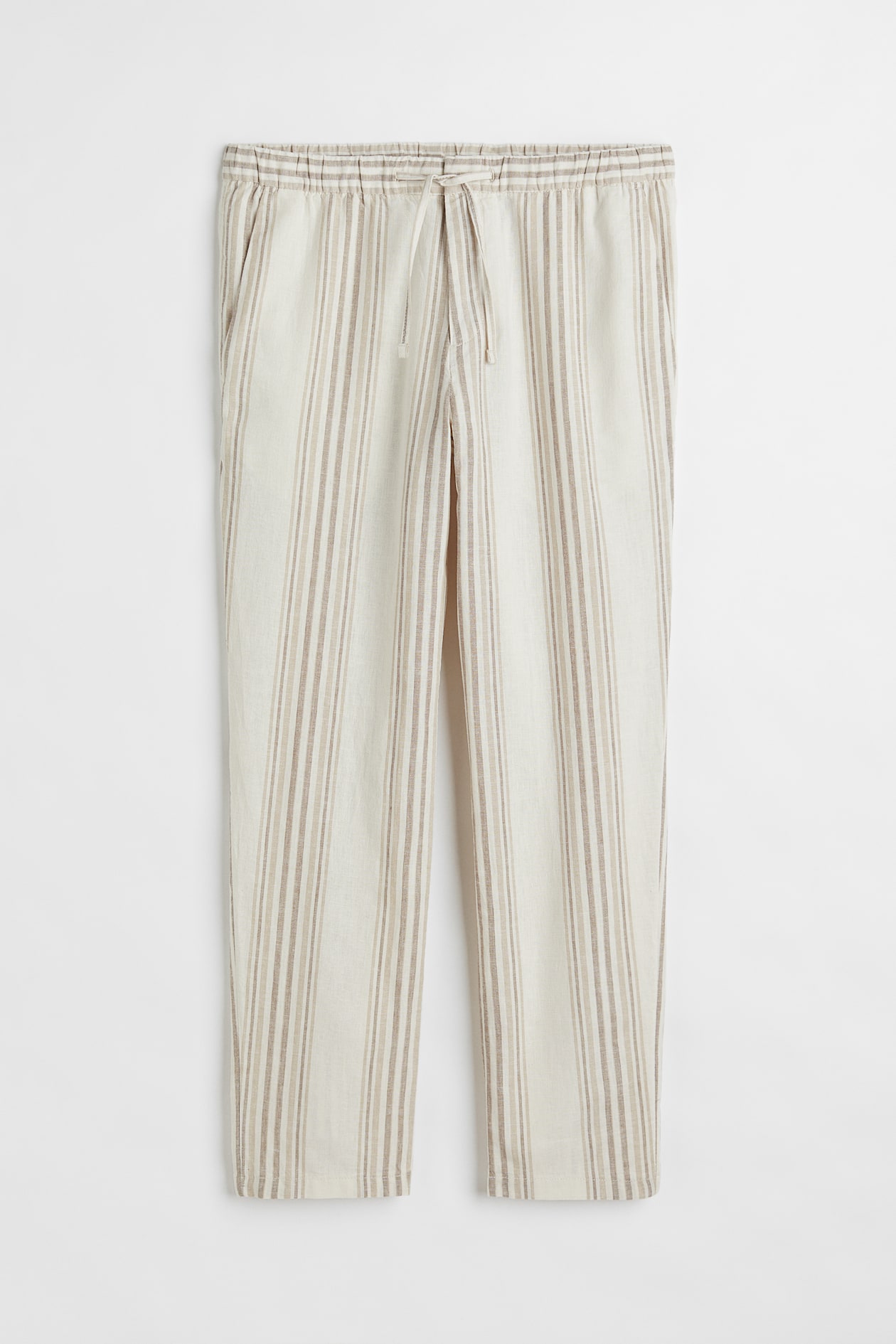 Regular Fit Linen-blend Pants - Regular waist - Long - Light beige ...