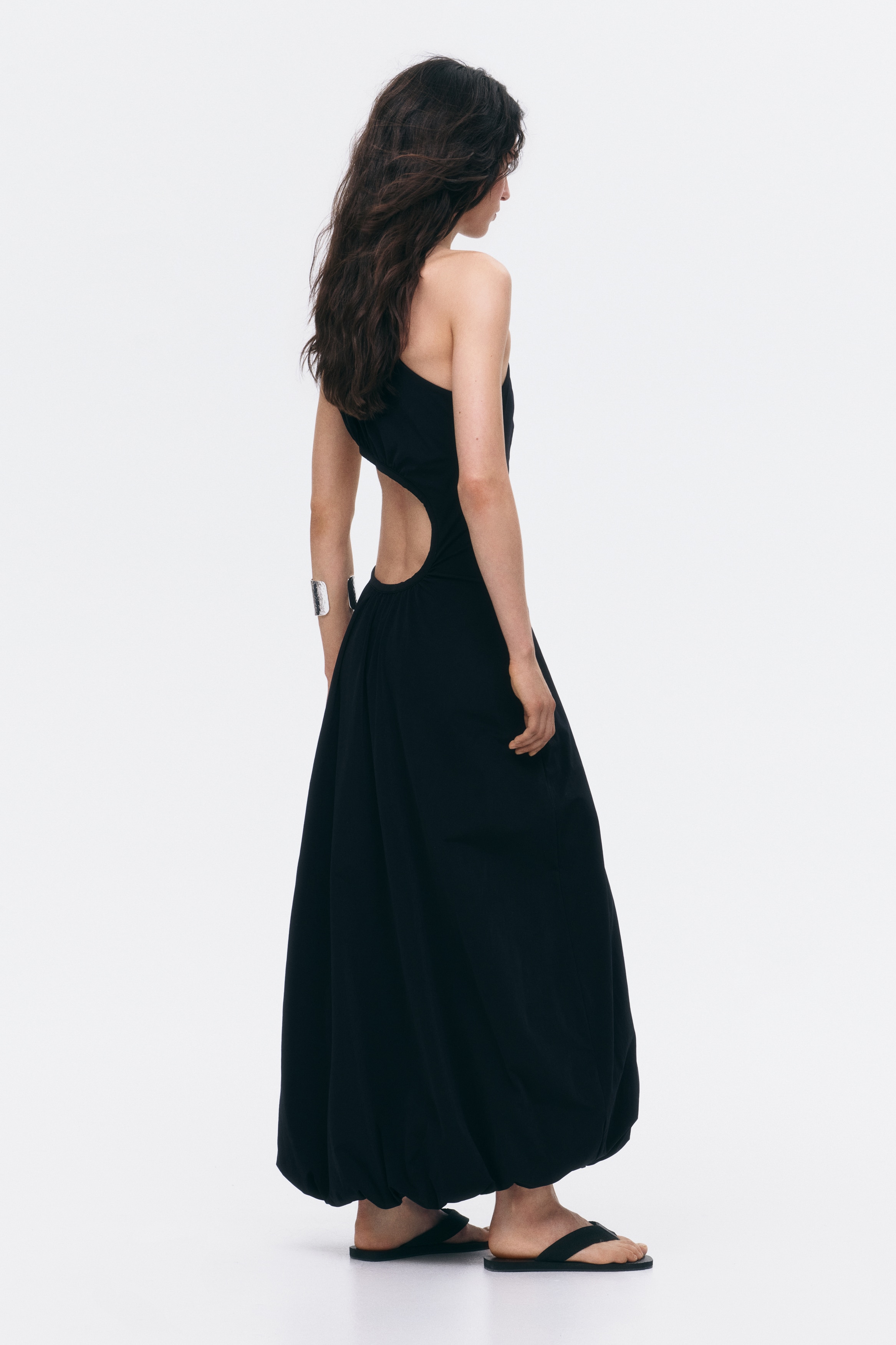 h&m black cut out dress Women's Black Cutout Maxi Dress