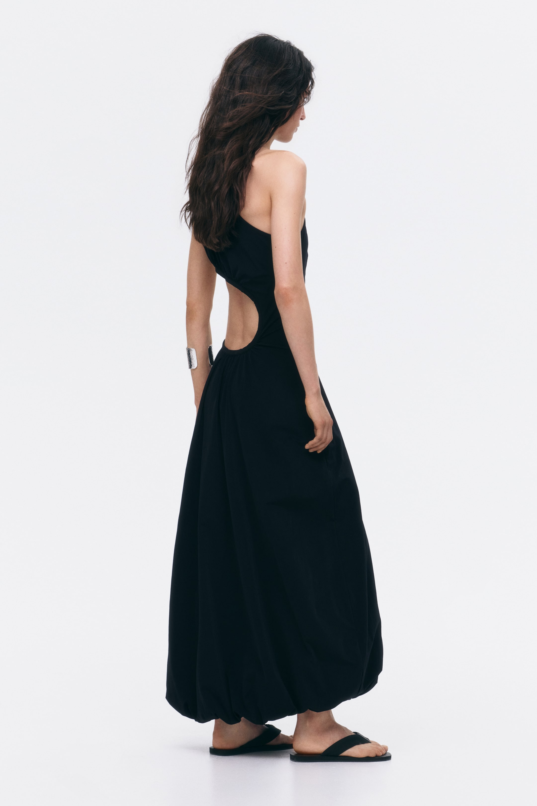 Bubble-Hem Dress with Cutout