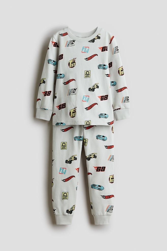 Bedruckter Pyjama aus Baumwolljersey - Hellgraumeliert/Hot Wheels/Blau/Spider-Man/Blau/Pokémon/Dunkelgrau/Minecraft/Schwarz/Sonic the Hedgehog/Hellbeige/PAW Patrol - 1