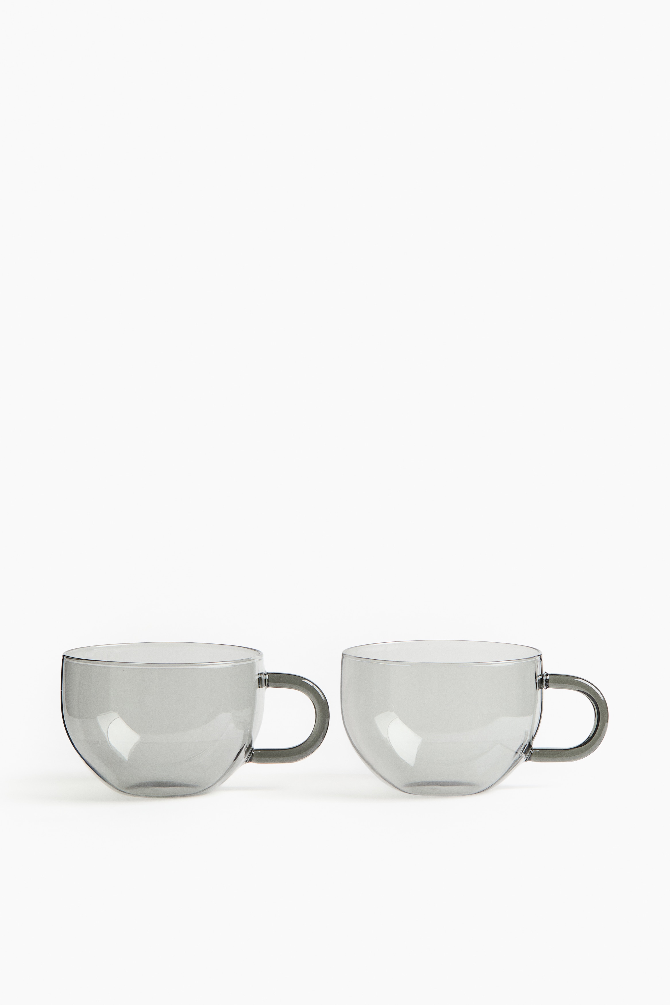 2-pack Tazas de vidrio - Gris/Amarillo/Vidrio transparente