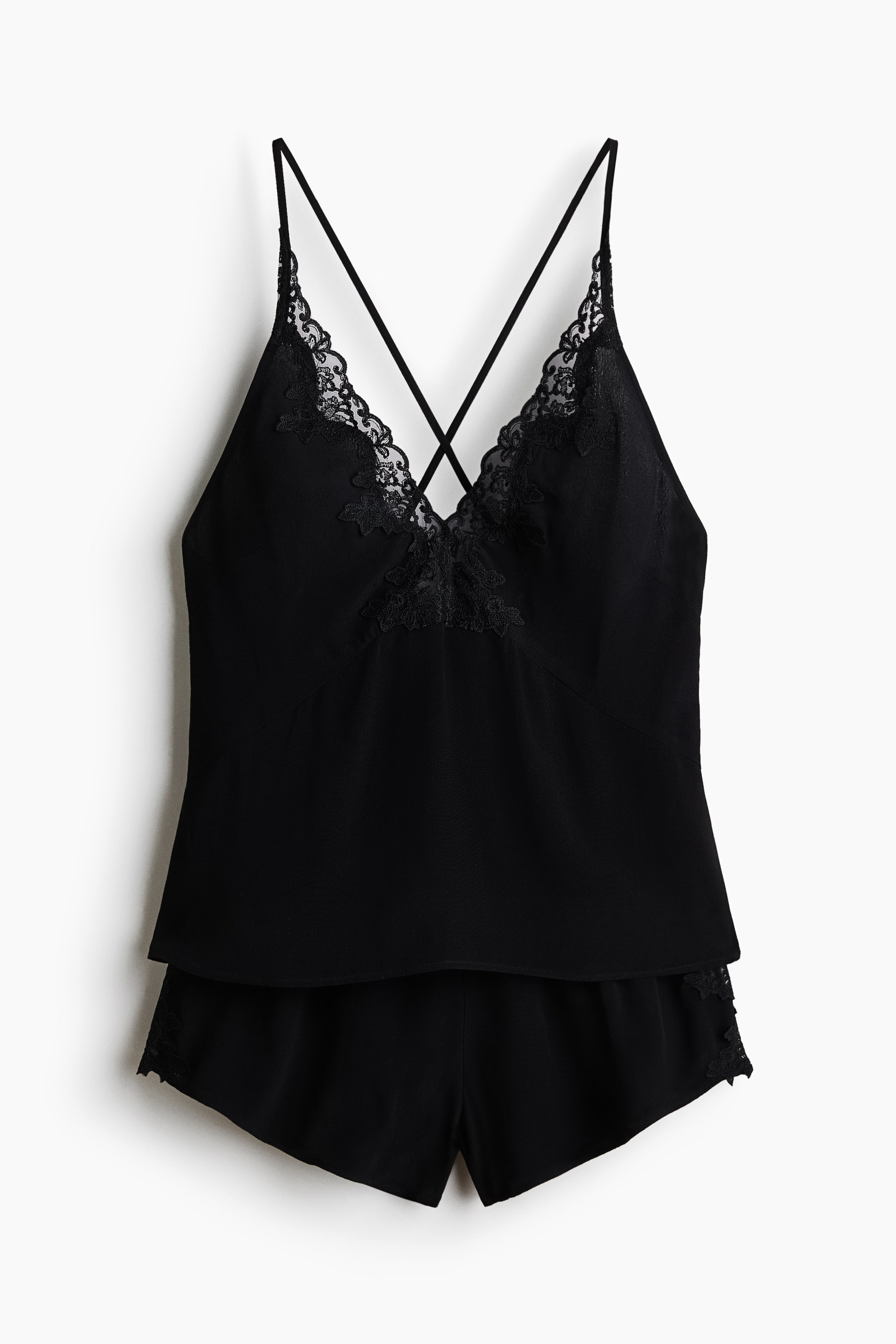 Pyjama en viscose avec dentelle