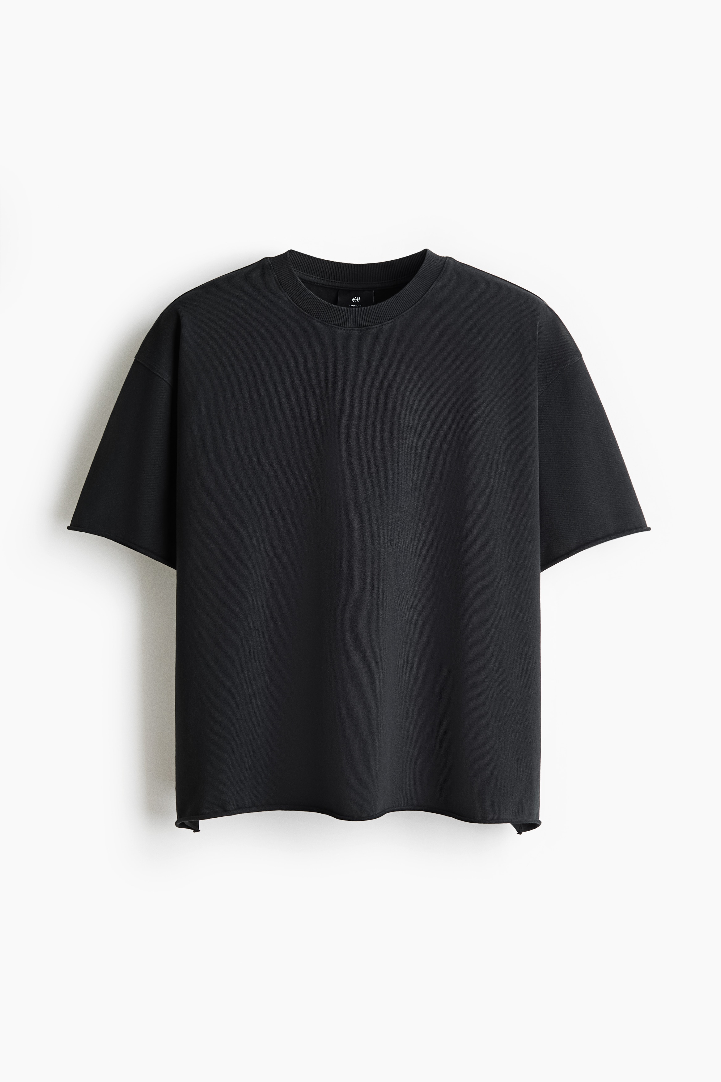 T-shirt Oversized Fit squadrata - Black/Light grey marl/Cream/Nero/Bianco