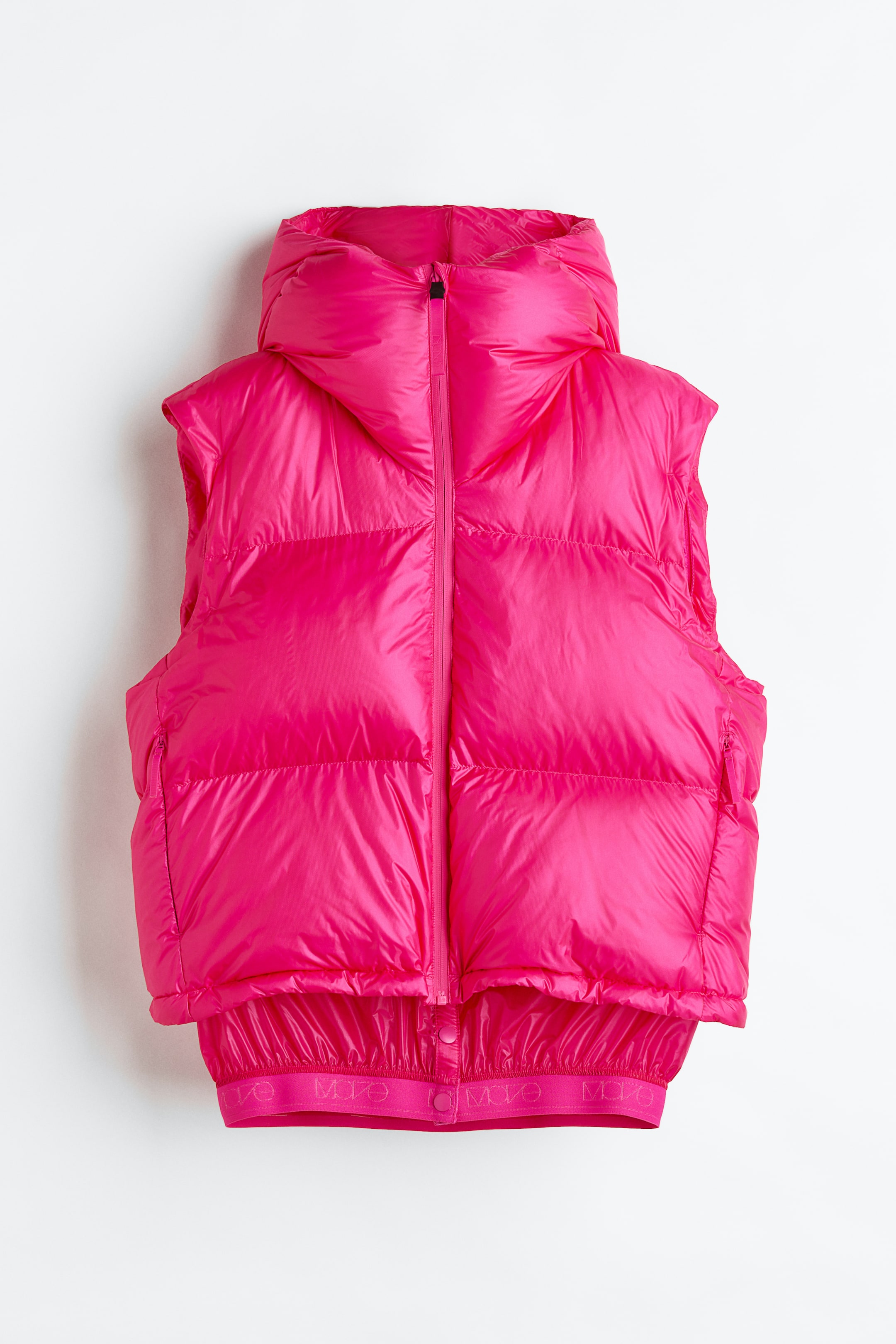 Detachable-sleeve down ski jacket - Long sleeve - Cropped - Cerise ...