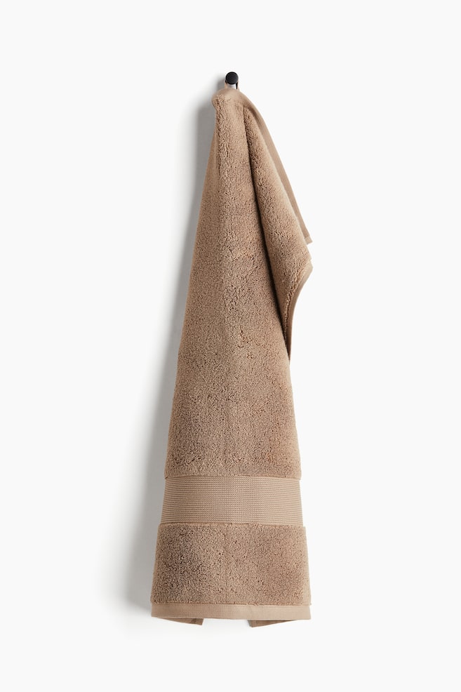 Soft Terry Hand Towel - Dusty brown/White/Light beige - 1