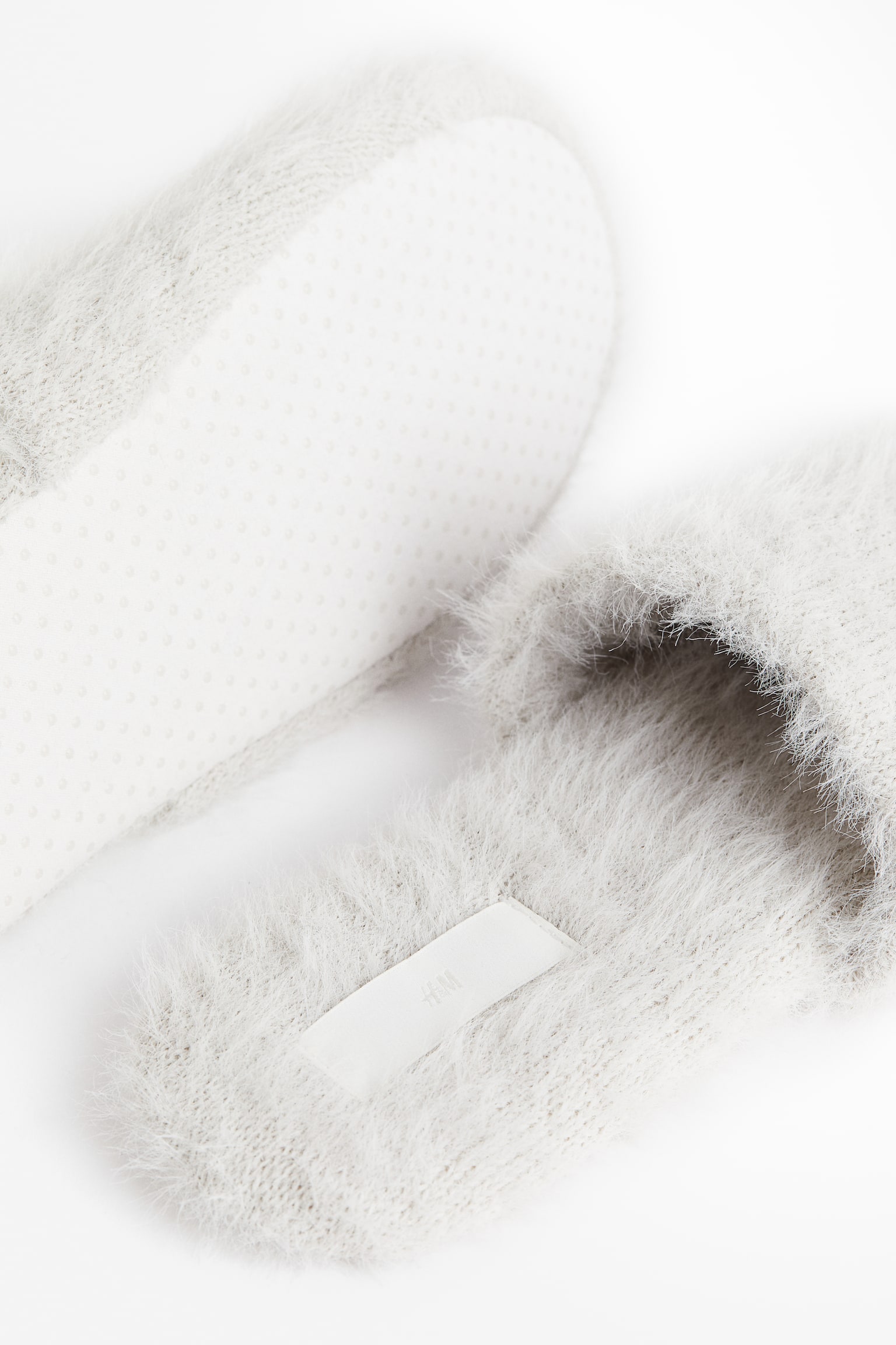 Fluffy Slippers - Light grey - 4