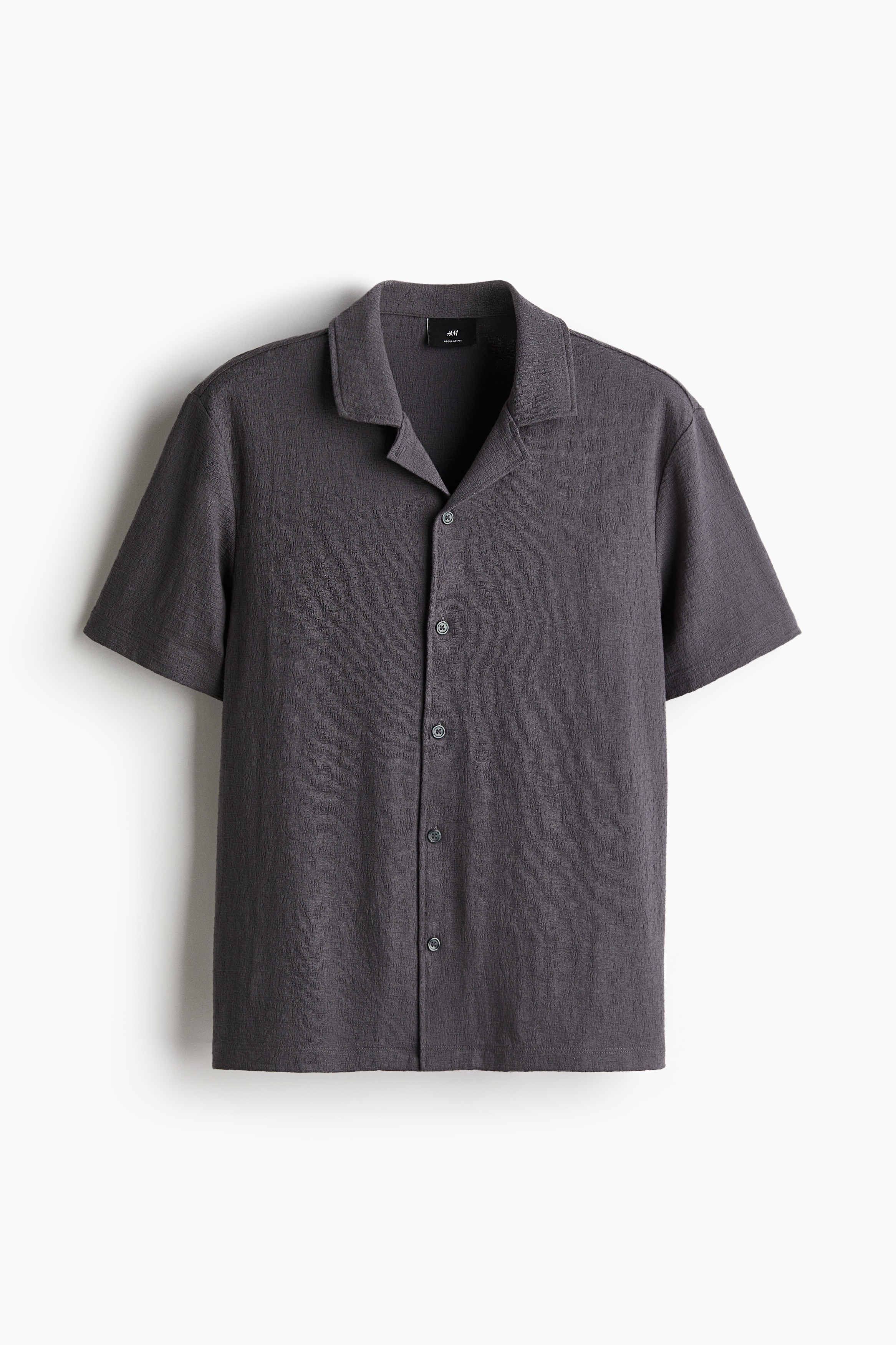 Camisa resort de punto Regular Fit - Gris oscuro/Beige oscuro/Crema