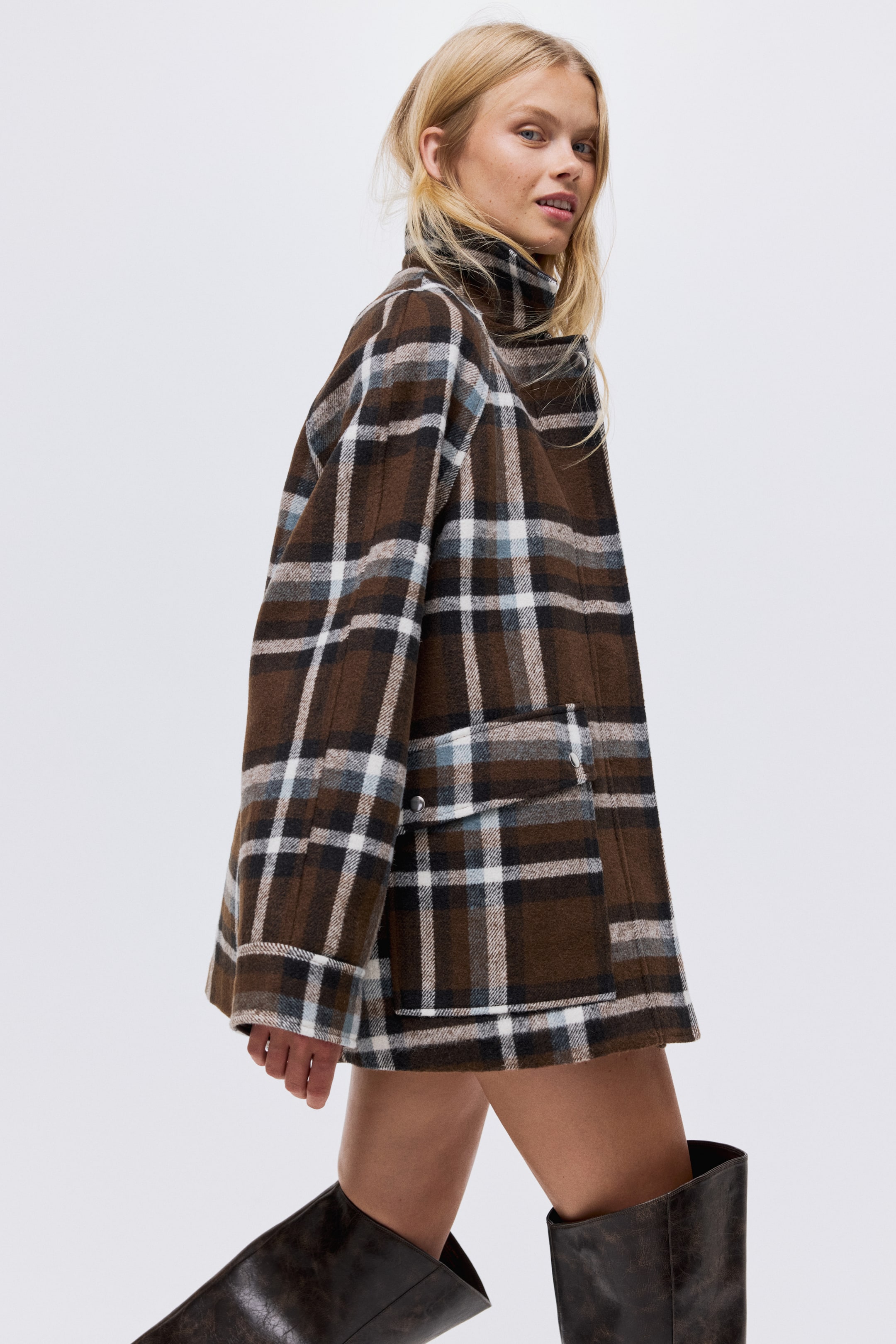 Büyük resmi görüntüle: Palto - Kahverengi/Kareli - KADIN | H&M TR 4