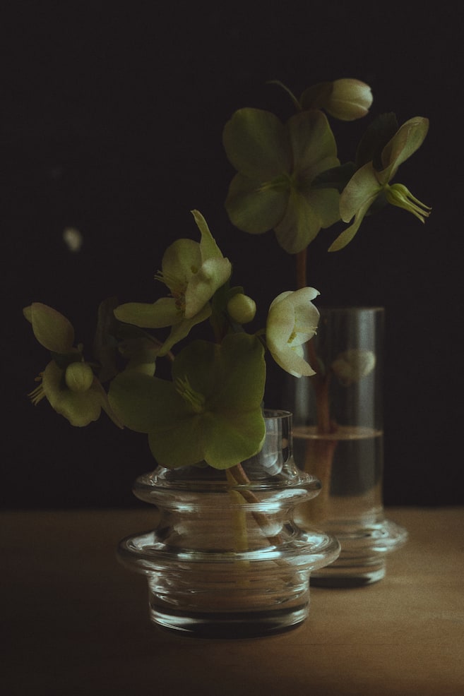 Lot de 2 mini vases en verre - Transparent/Rose - 2