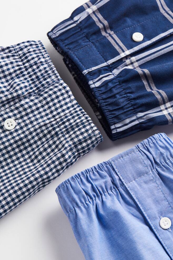 5-pack woven cotton boxer shorts - Blue/Checked/Dark grey/Checked/Black/White checked/Light blue/Dark blue/dc/dc/dc/dc/dc/dc/dc/dc - 3