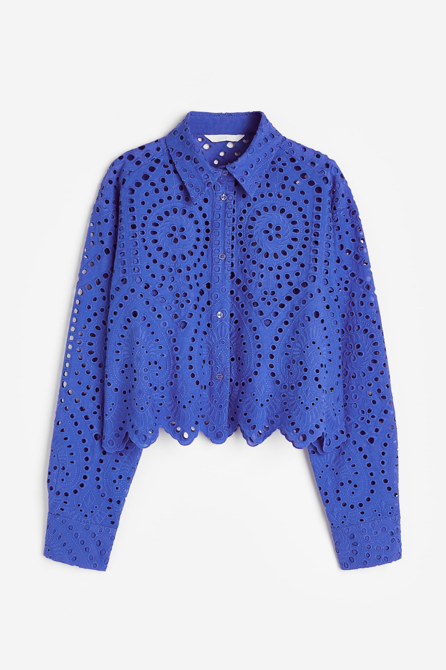 Broderie Anglaise Shirt - Bright blue/Black - 1