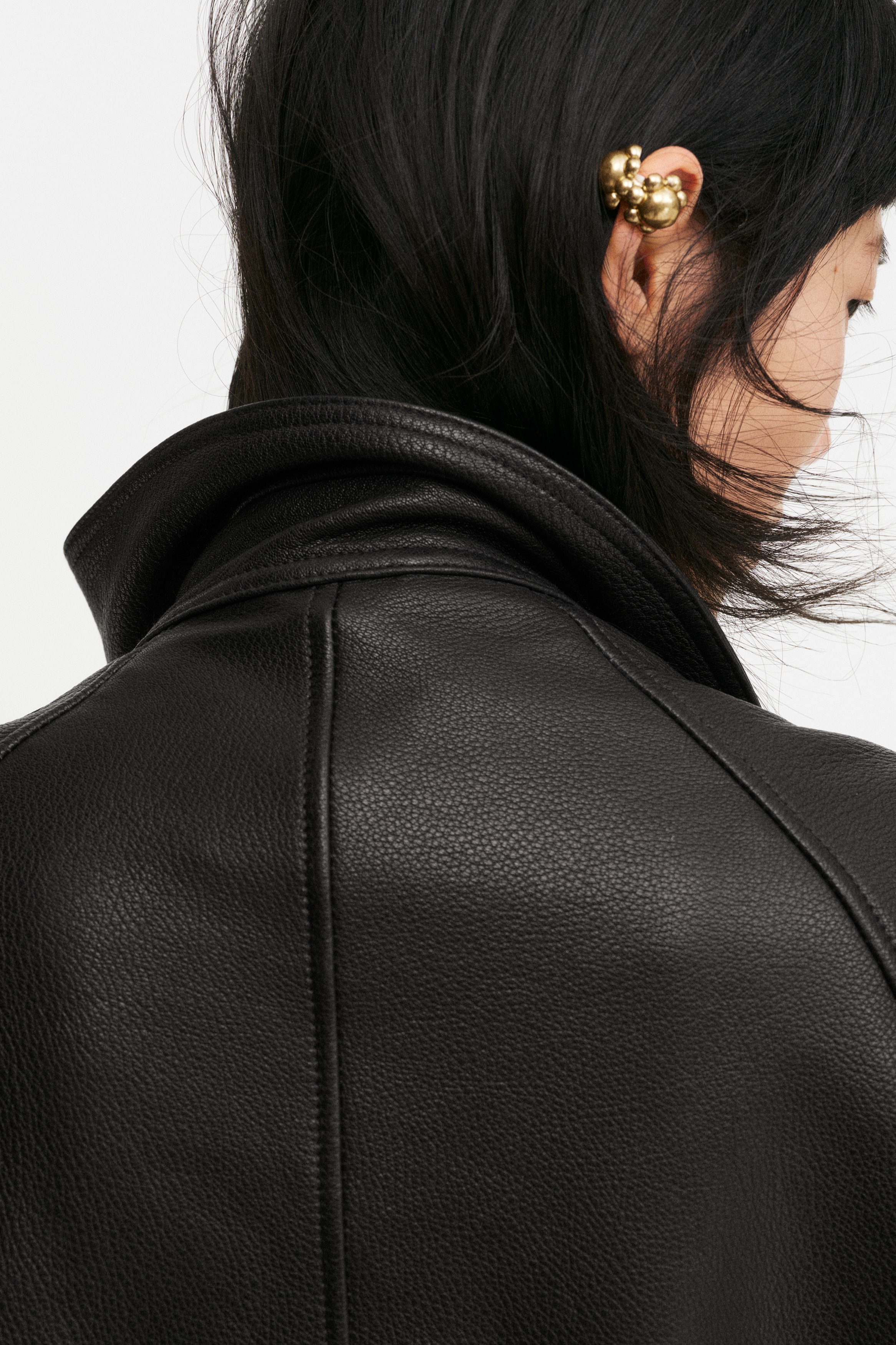 レザーペプラムジャケット - ブラック - レディース | H&M JP