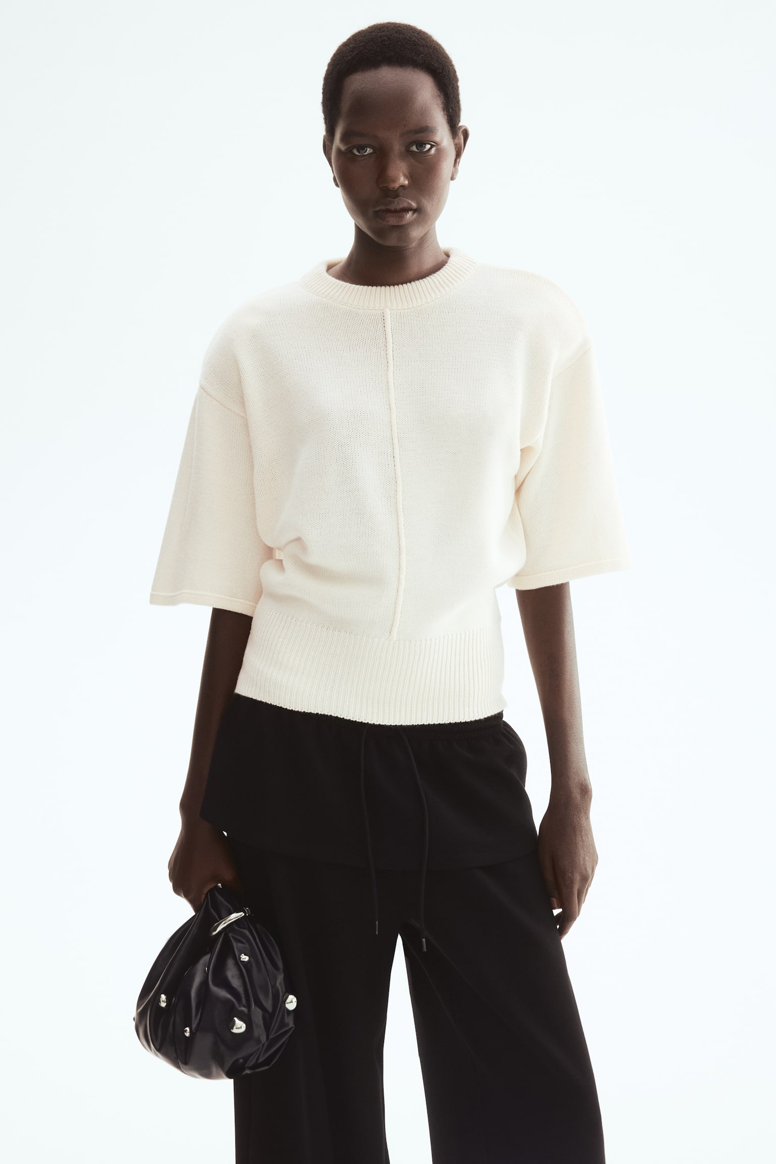 В’язаний топ - Кремовий/Чорний/Червоний - 1