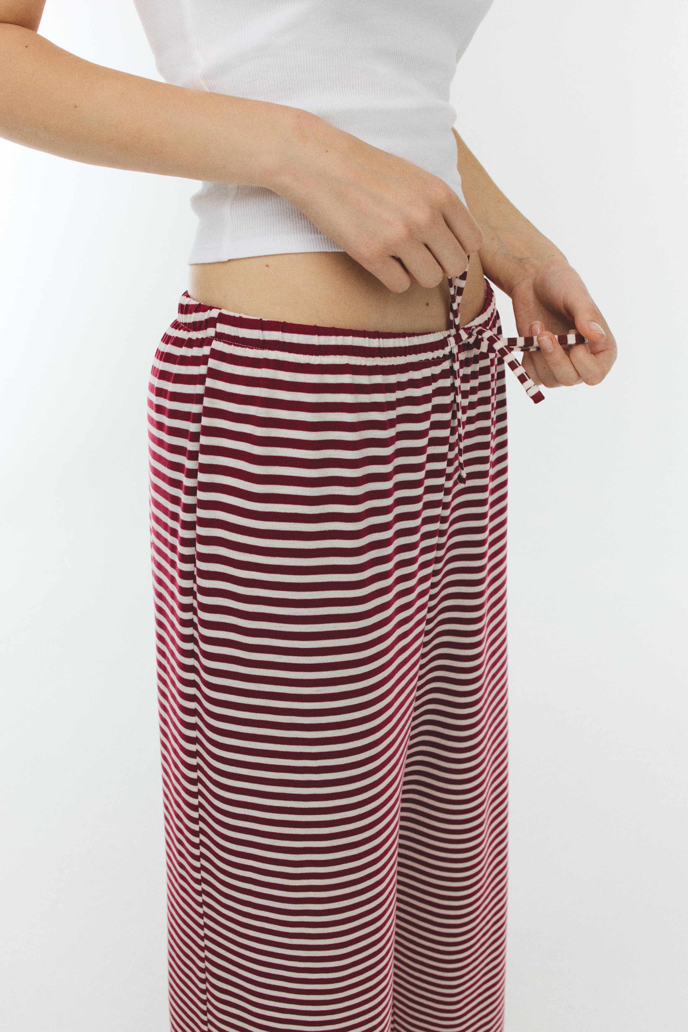 Straight drawstring trousers