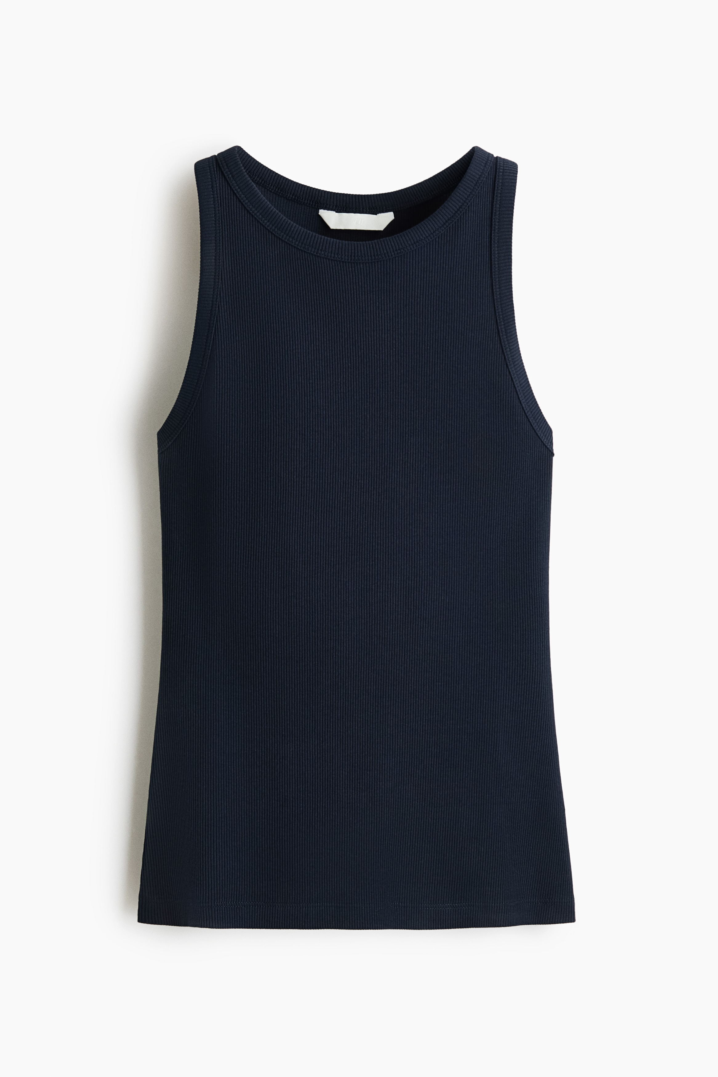 Geripptes Baumwoll-Tanktop - Marineblau/Weiß/Dunkles Greige/Dunkles Mattrosa/Schwarz