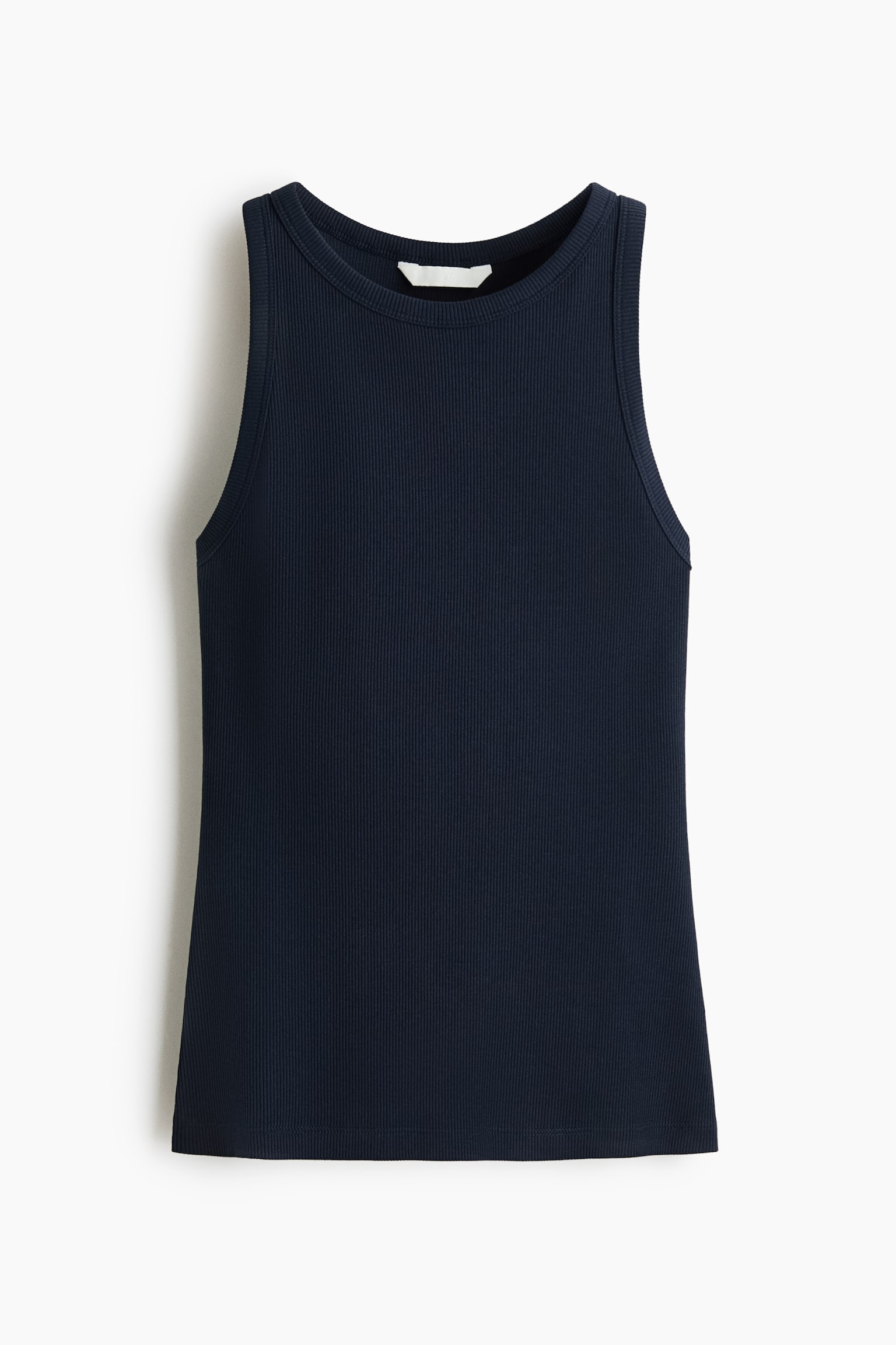 Ribbed cotton vest top - Navy blue/White/Black/Dark dusty pink/Dark greige - 1