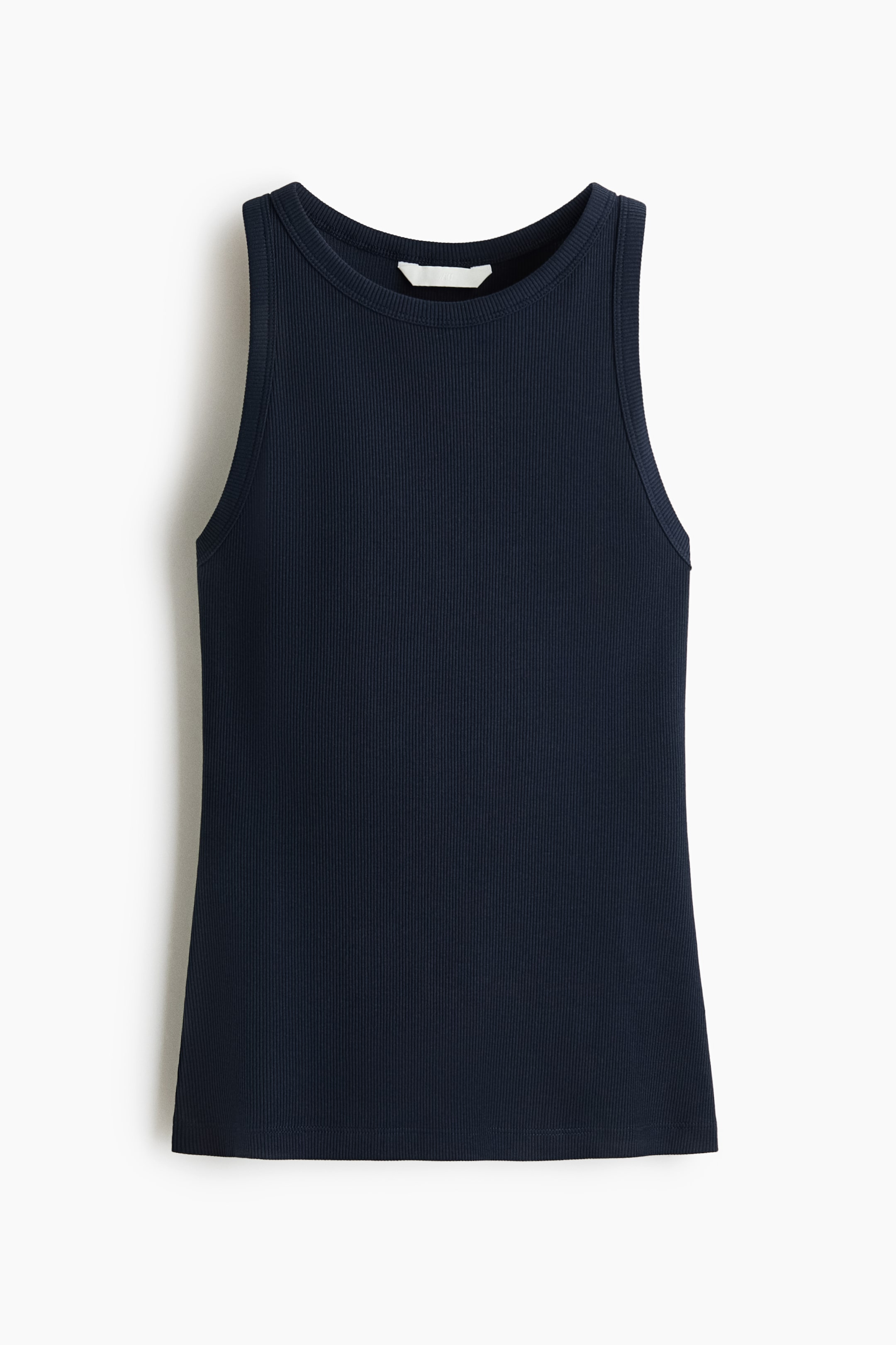 View larger image: Ribbed cotton vest top - Navy blue - Ladies | H&M 1