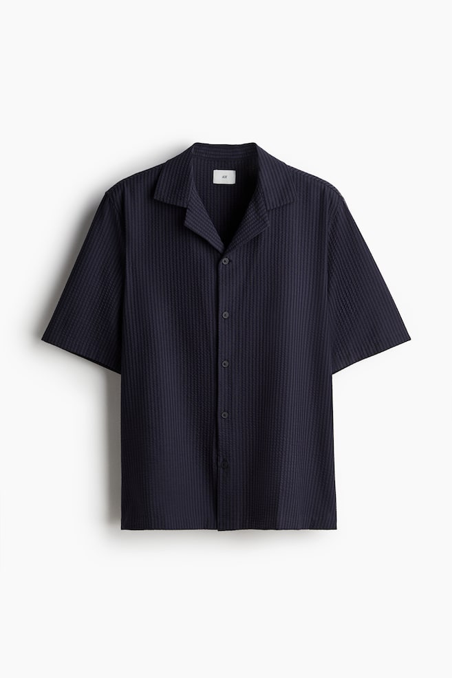 Camisa de sirsaca Regular Fit - Azul marino - 1