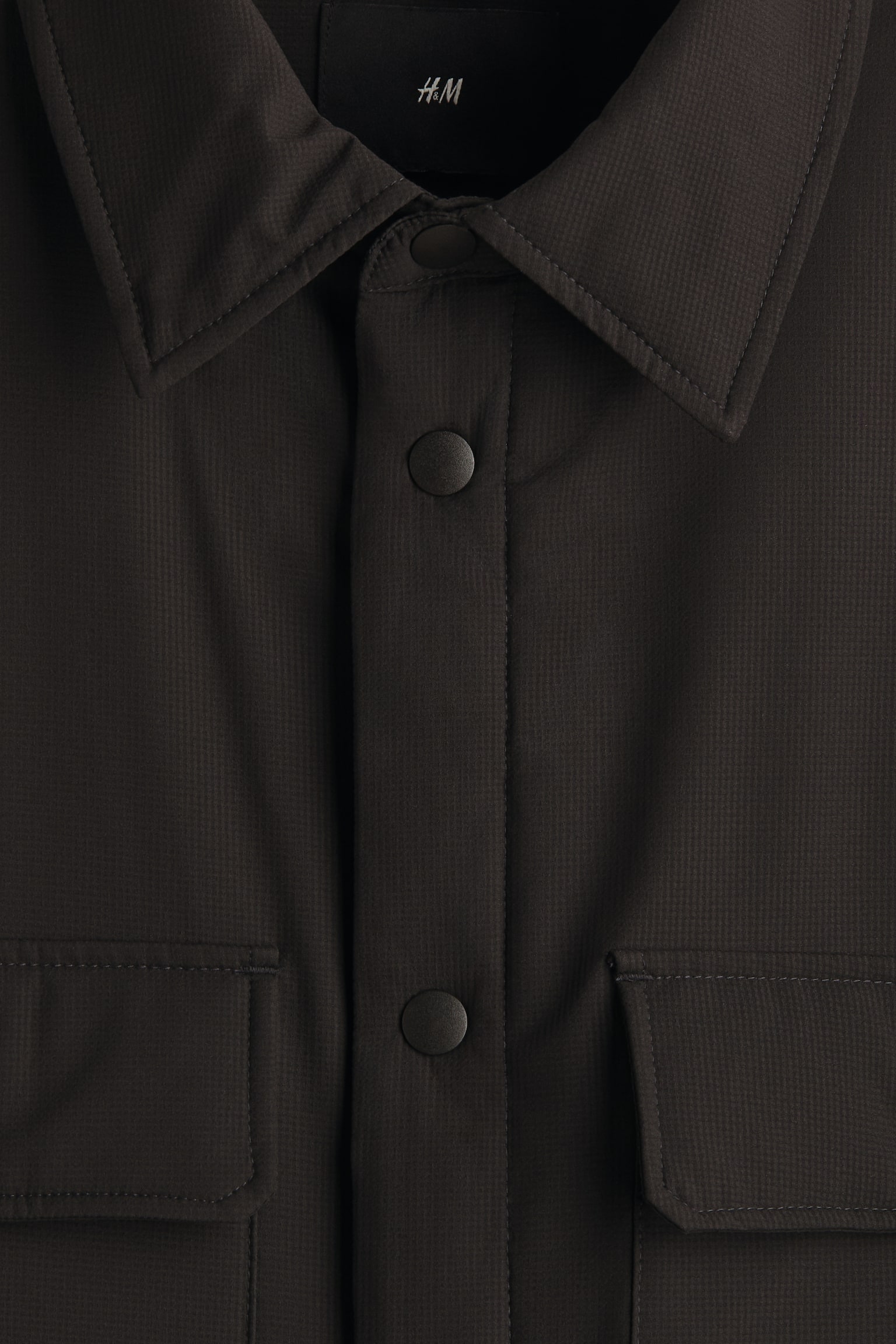 발수 코팅 패딩 오버셔츠 - 브라운 블랙/더스티 그린 - 7