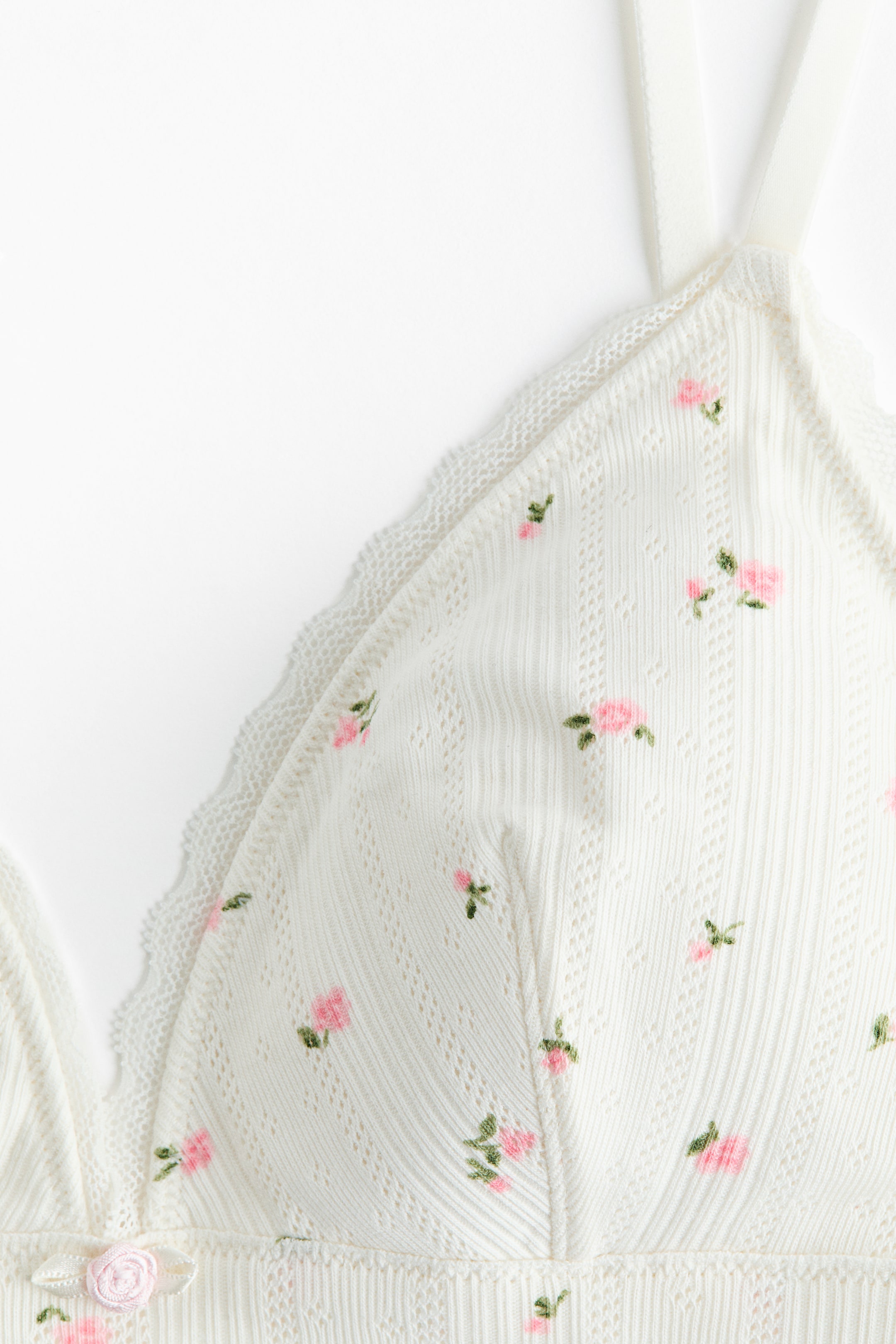 Soutien-gorge souple et coussiné en pointelle