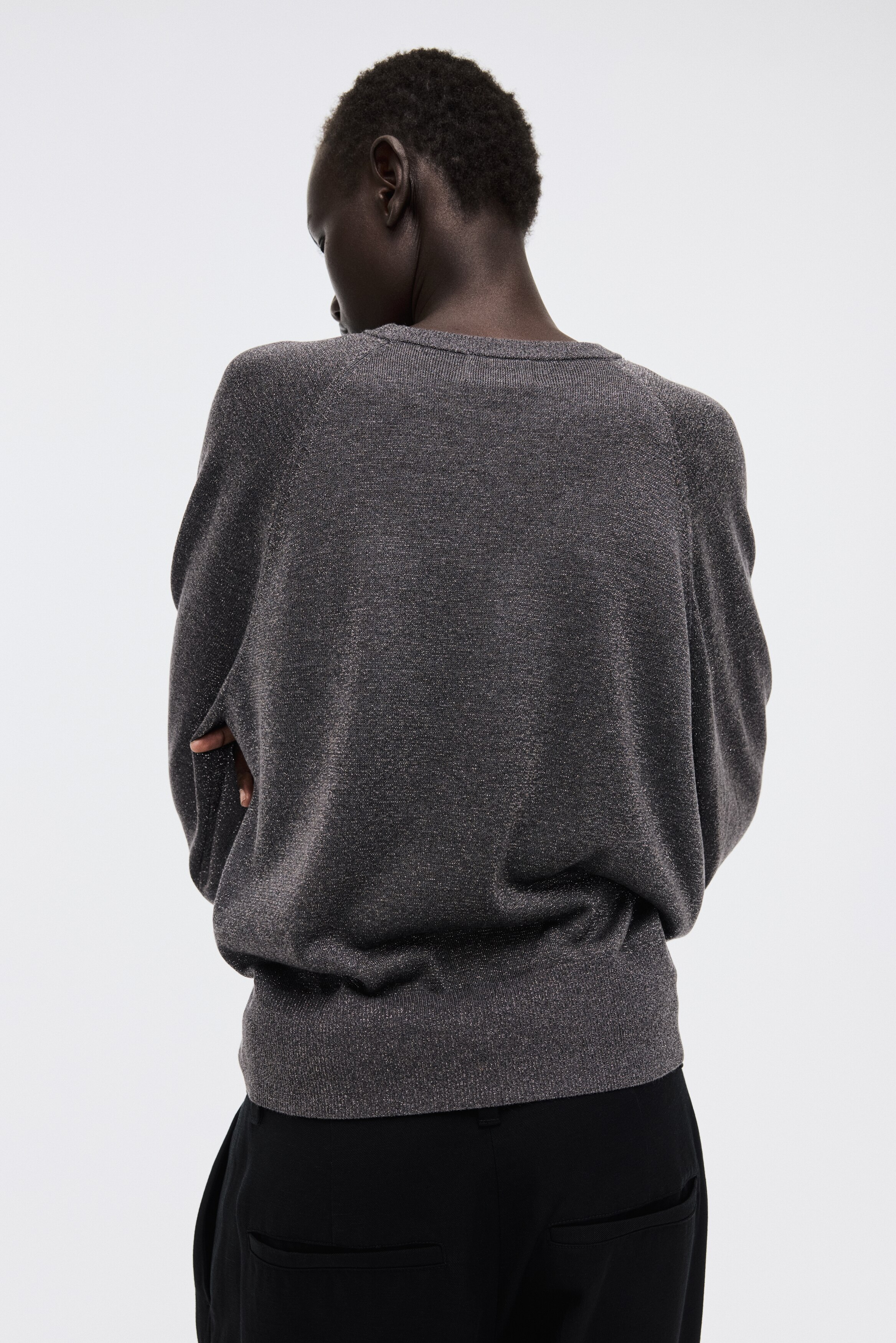 Fine-knit glittery top