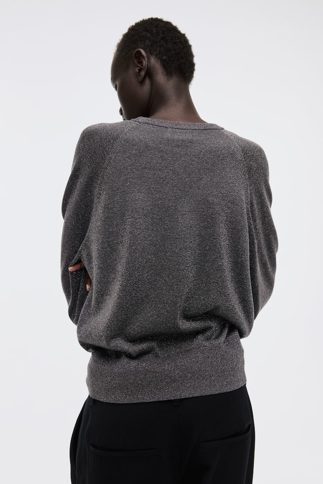 Fine-knit glittery top - Dark grey/Dusty pink marl/Dark khaki green - 6