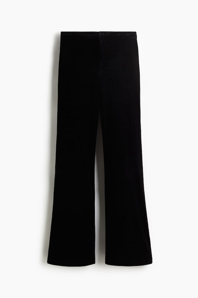 Ausgestellte Hose - Schwarz/Schwarz/Beige/Kariert/Schwarz/Grau gemustert - 1