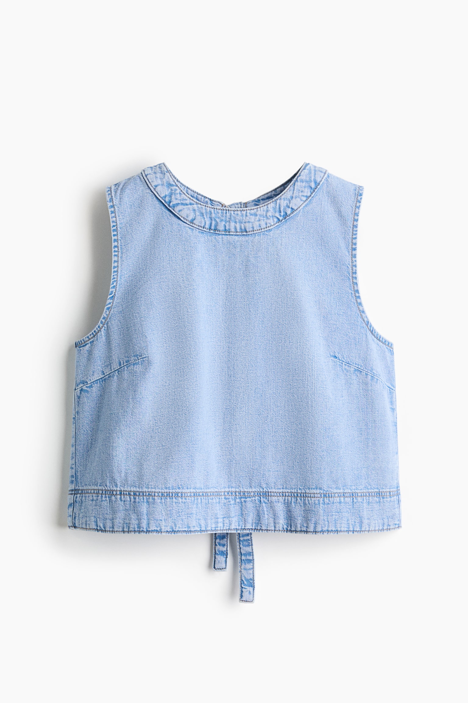 Open-back denim top - Light denim blue - 2