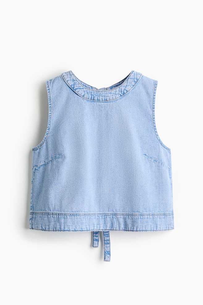 Open-back denim top - Light denim blue - 1