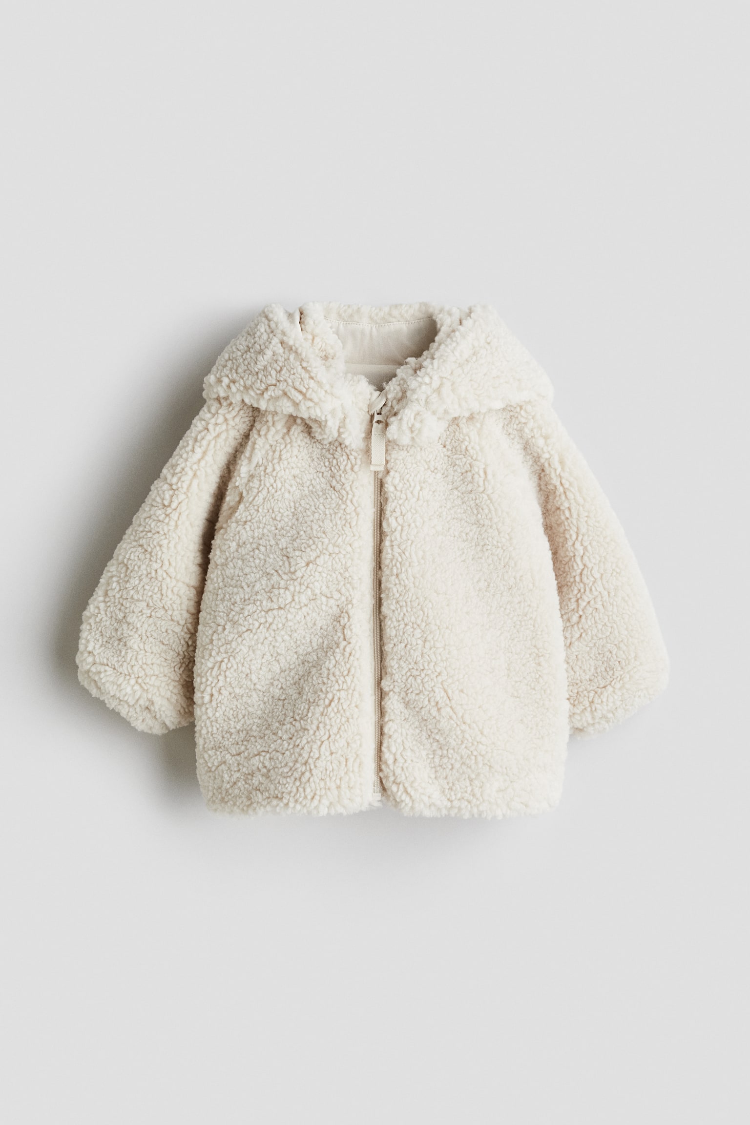Детская куртка H&M Hooded Pile, цвет: Кремовый — фото 3