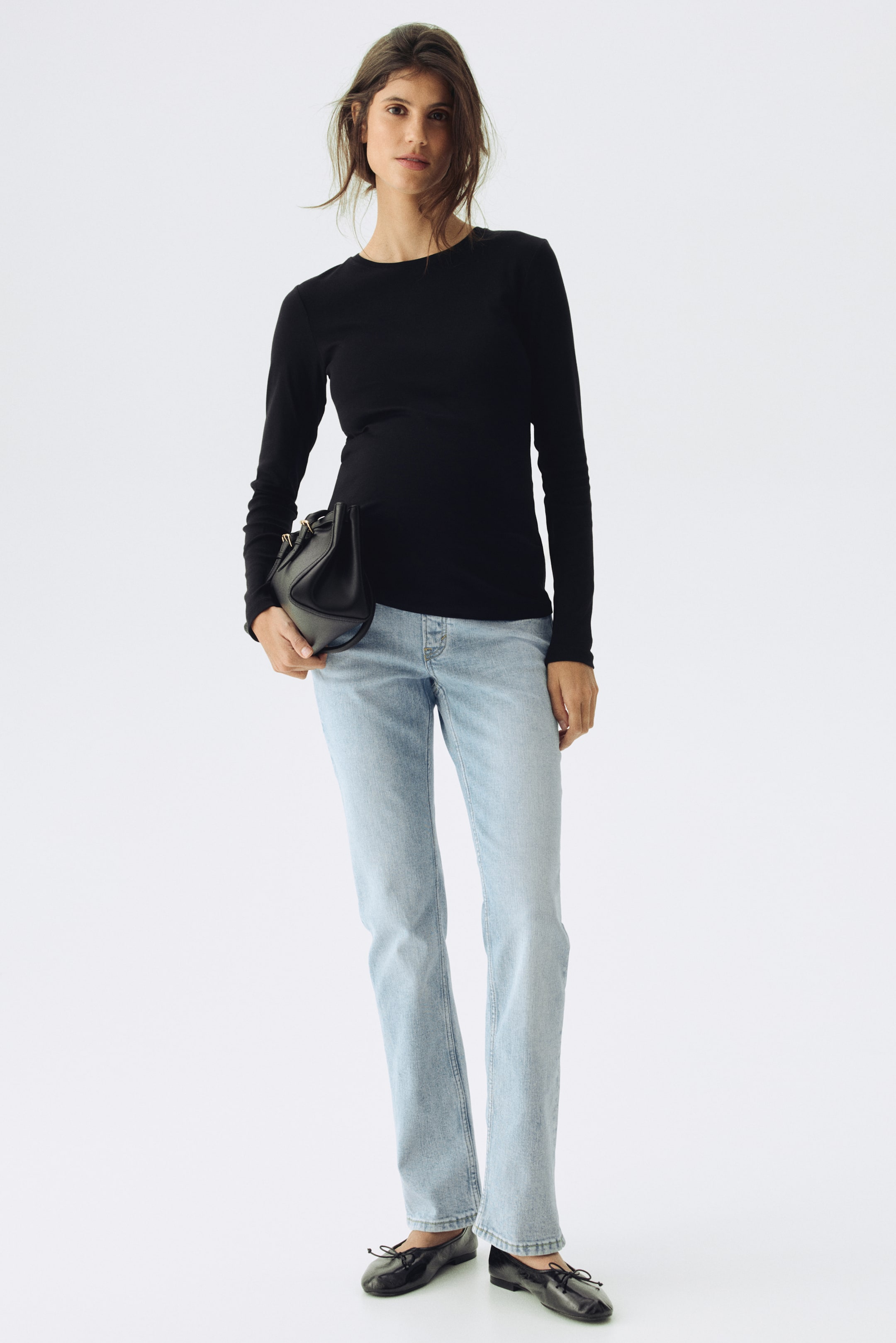 Преглед на по-голямо изображение: MAMA Slim Straight High Jeans - Светлосин деним - ЖЕНИ | H&M BG 1